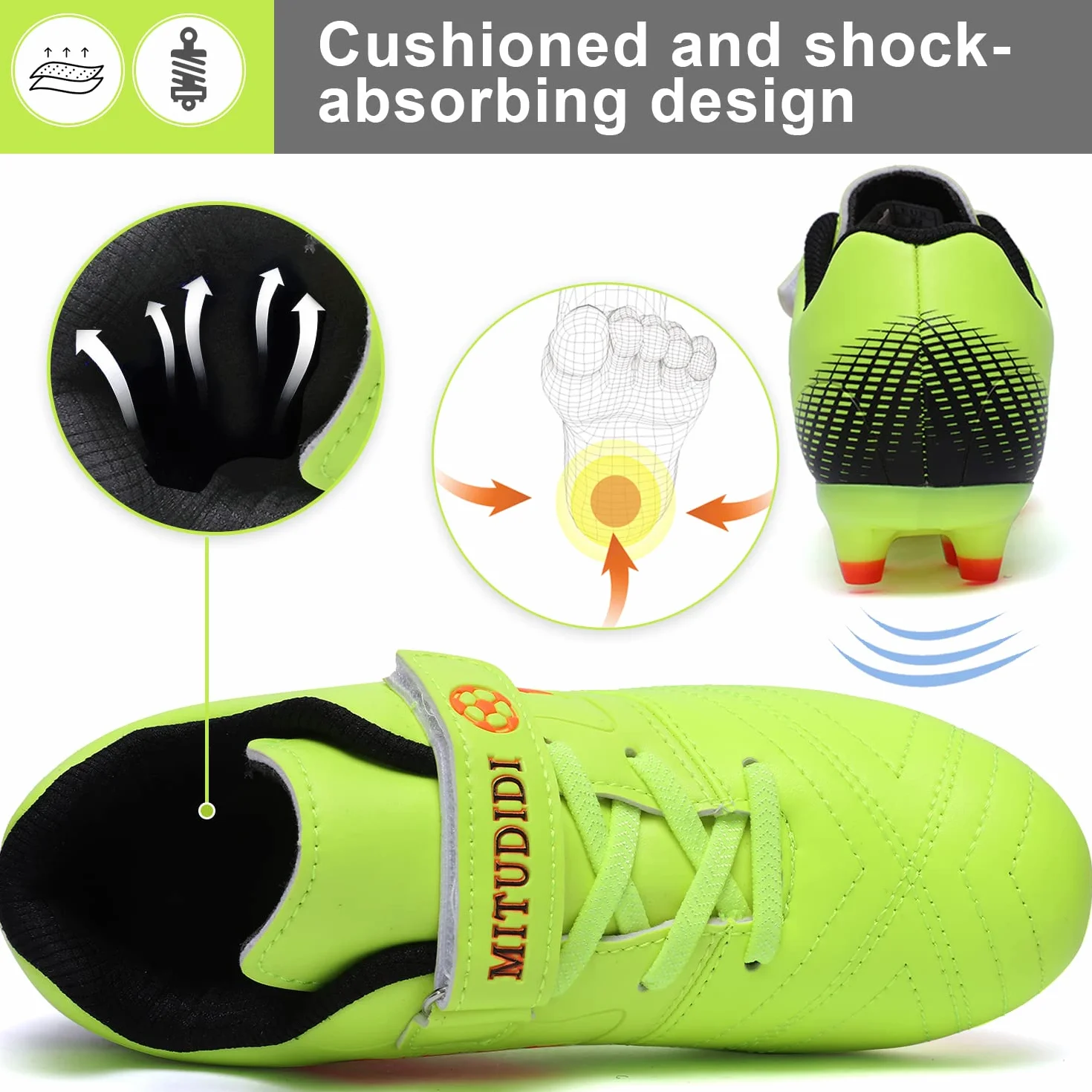 Chaussures de Football Enfant Compétition Entraînement Respirant Plein Air