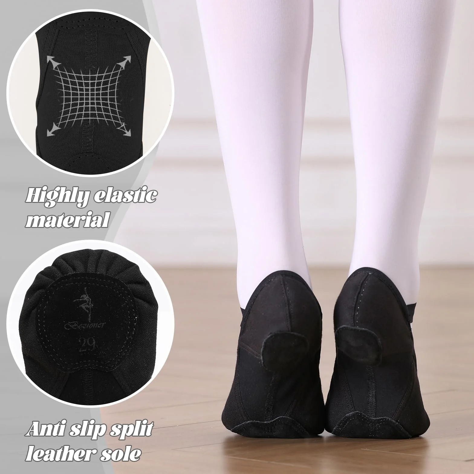 Bezioner Chaussures de Ballet Très Élastique Chaussons de Danse Classique pour Filles et Femmes