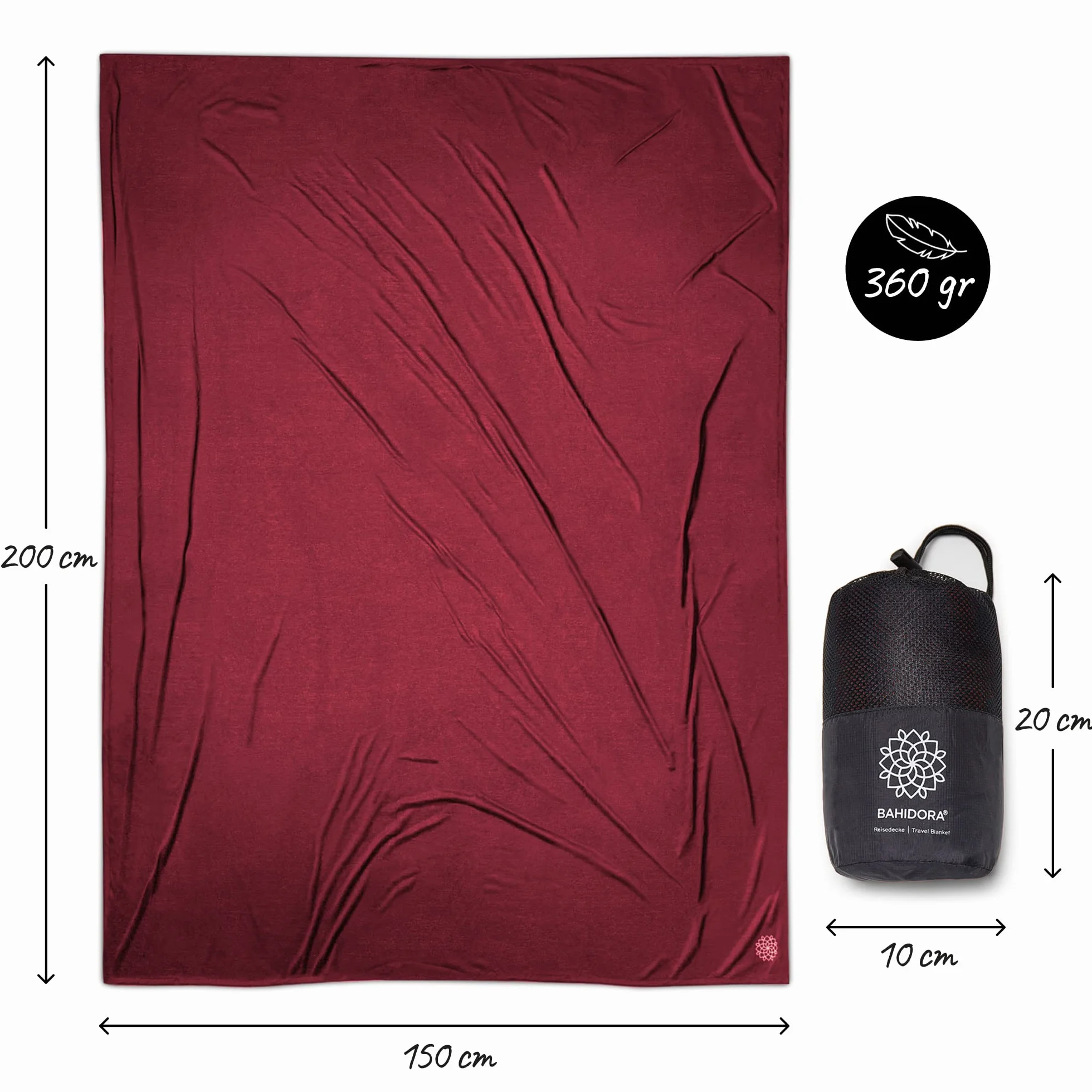 Couverture de Voyage Ultralégère Chaude 200x150cm Coolmax Camping Outdoor
