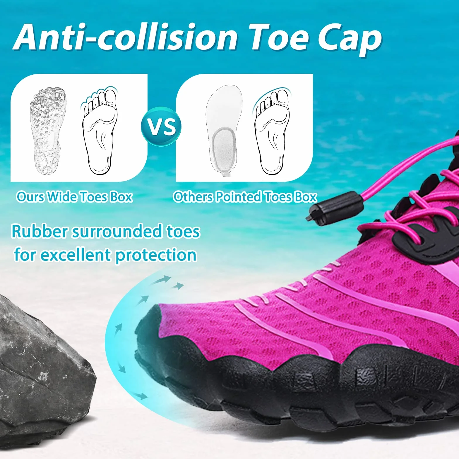 Hanani Chaussures Aquatiques pour Homme et Femme Séchage Rapide Chaussures de Surf Antidérapant