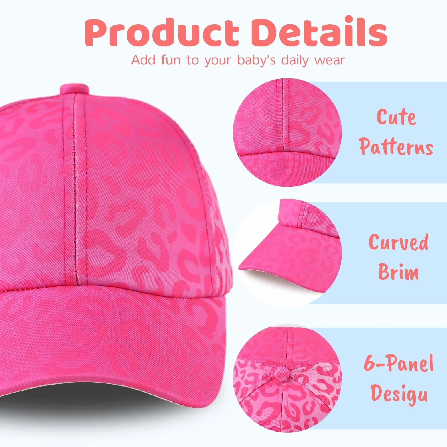 Casquette Enfant Fille Été Chapeau de Soleil Chat Floral Papillons Bébé
