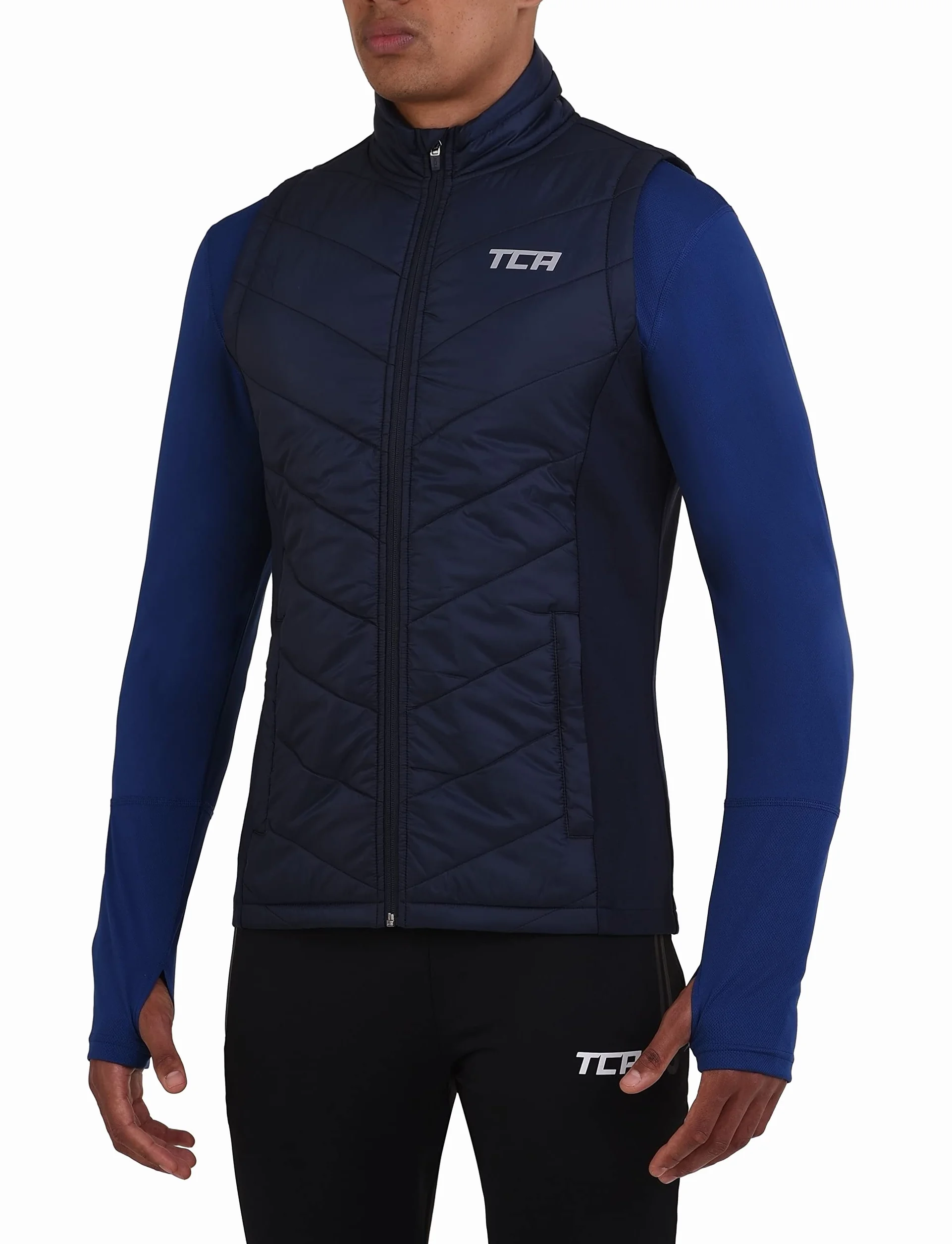 TCA Excel Runner Doudoune de Course à Pied Légère Bodywarmer sans Manche avec Poches Zippées