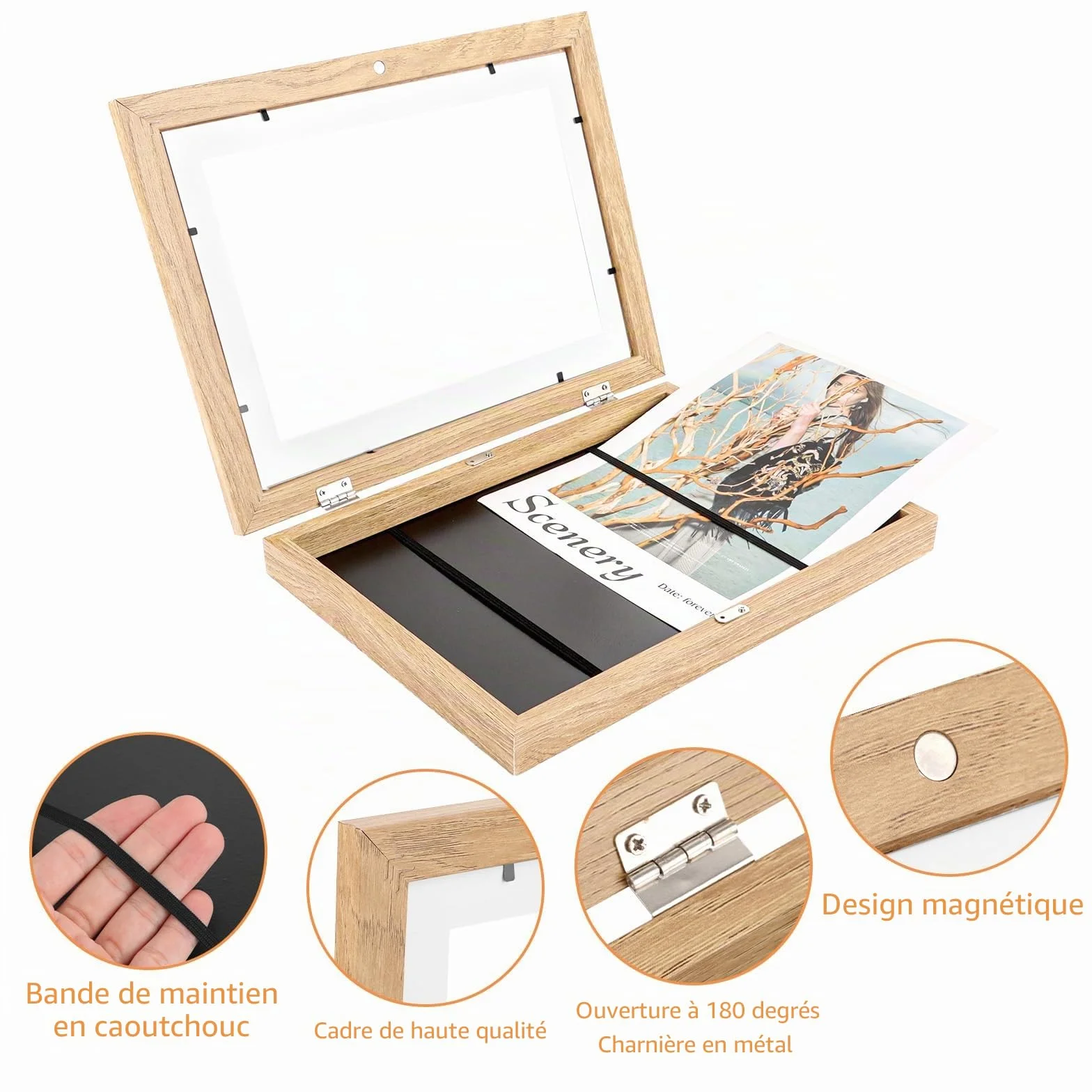 Cadre Dessin Enfant A4 Pliable Bois 3 Pièce