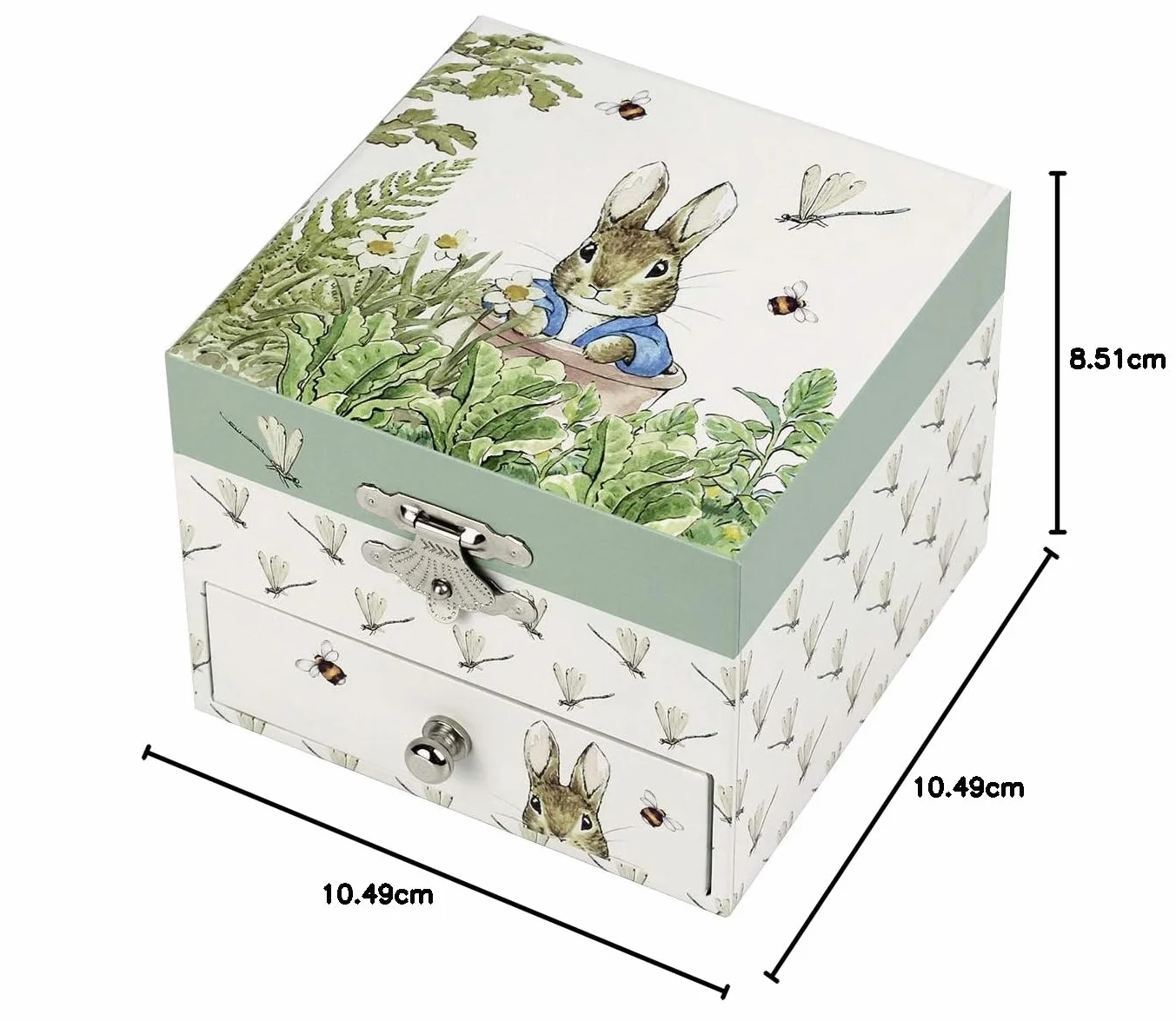 TROUSSELIER Pierre Lapin Peter Rabbit Boîte à Trésors & Bijoux Musicale Colori Vert