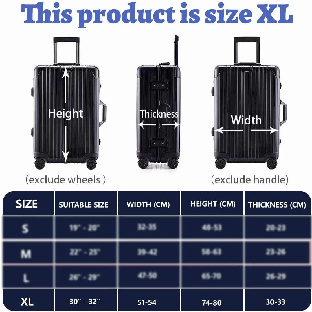Housse Protection Valise Elastique Silicone pour Bagages Réutilisable Noir XL