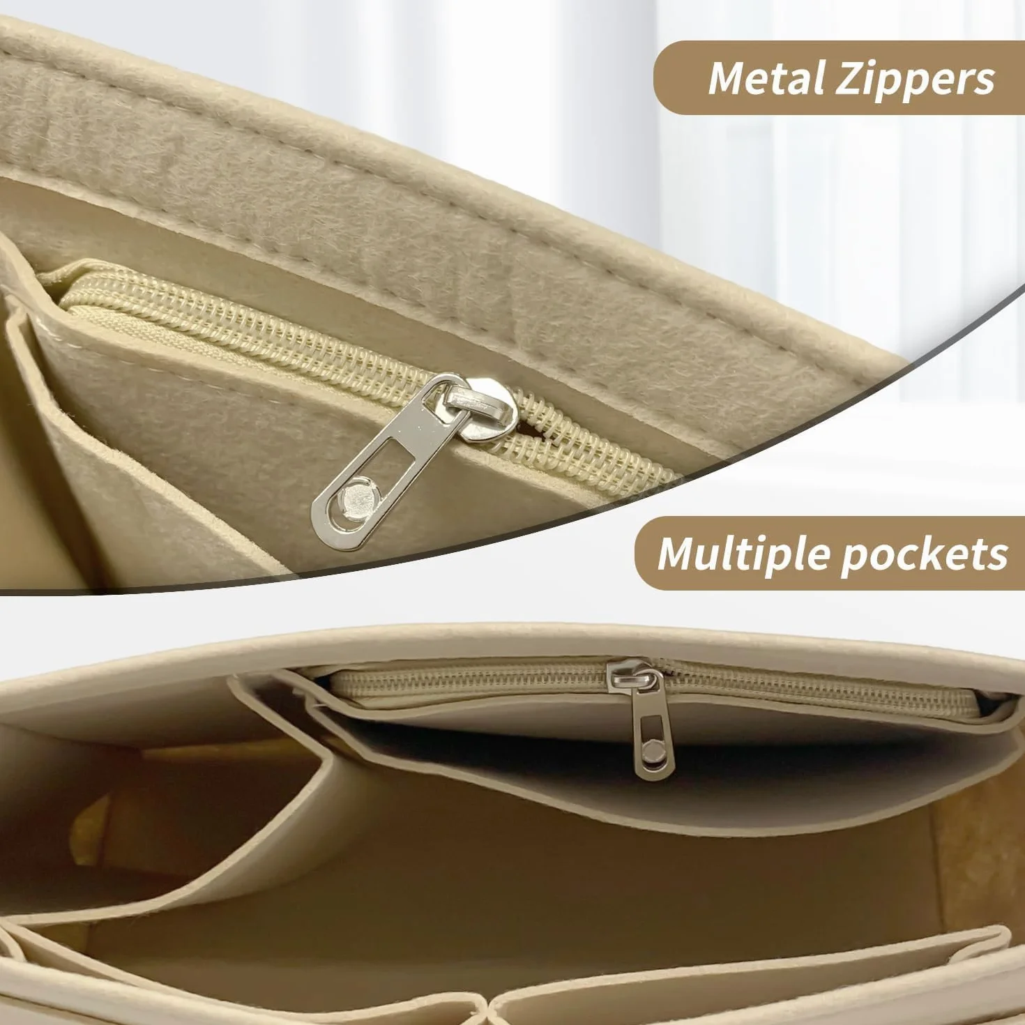 YeahBoom Organisateur de Sac pour Longchamp L, en Feutre avec Plusieurs Poches