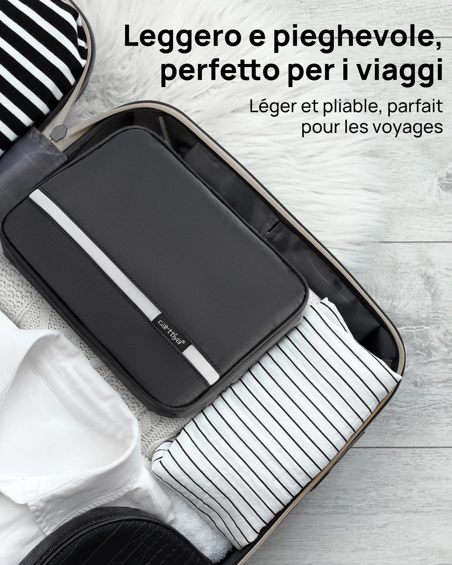 Trousse de Toilette Voyage Imperméable Suspendu Noir