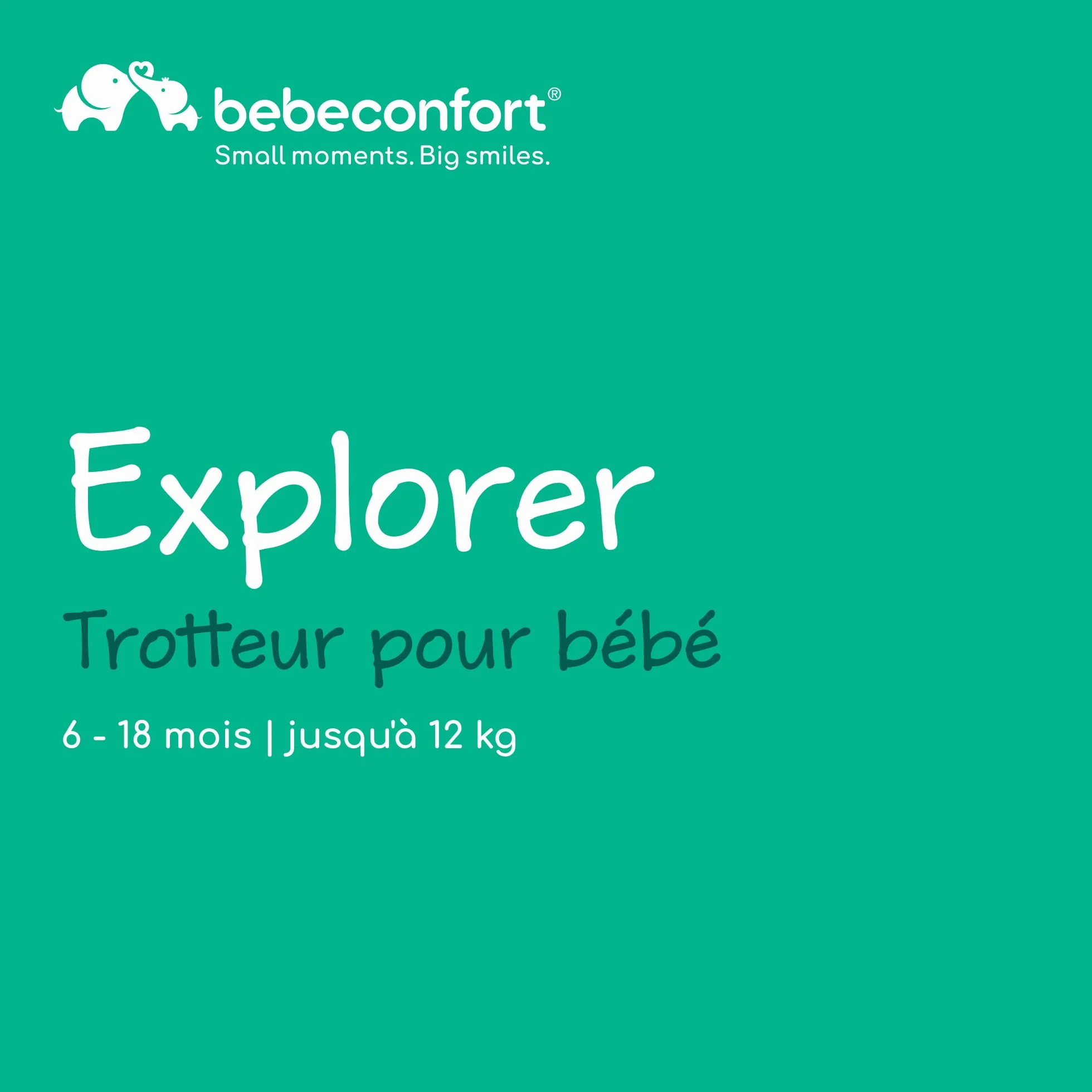 Bebeconfort Explorer Trotteur bébé pliable avec plateau d'activités musical, 6-18 mois, 12 kg, Gray Mist