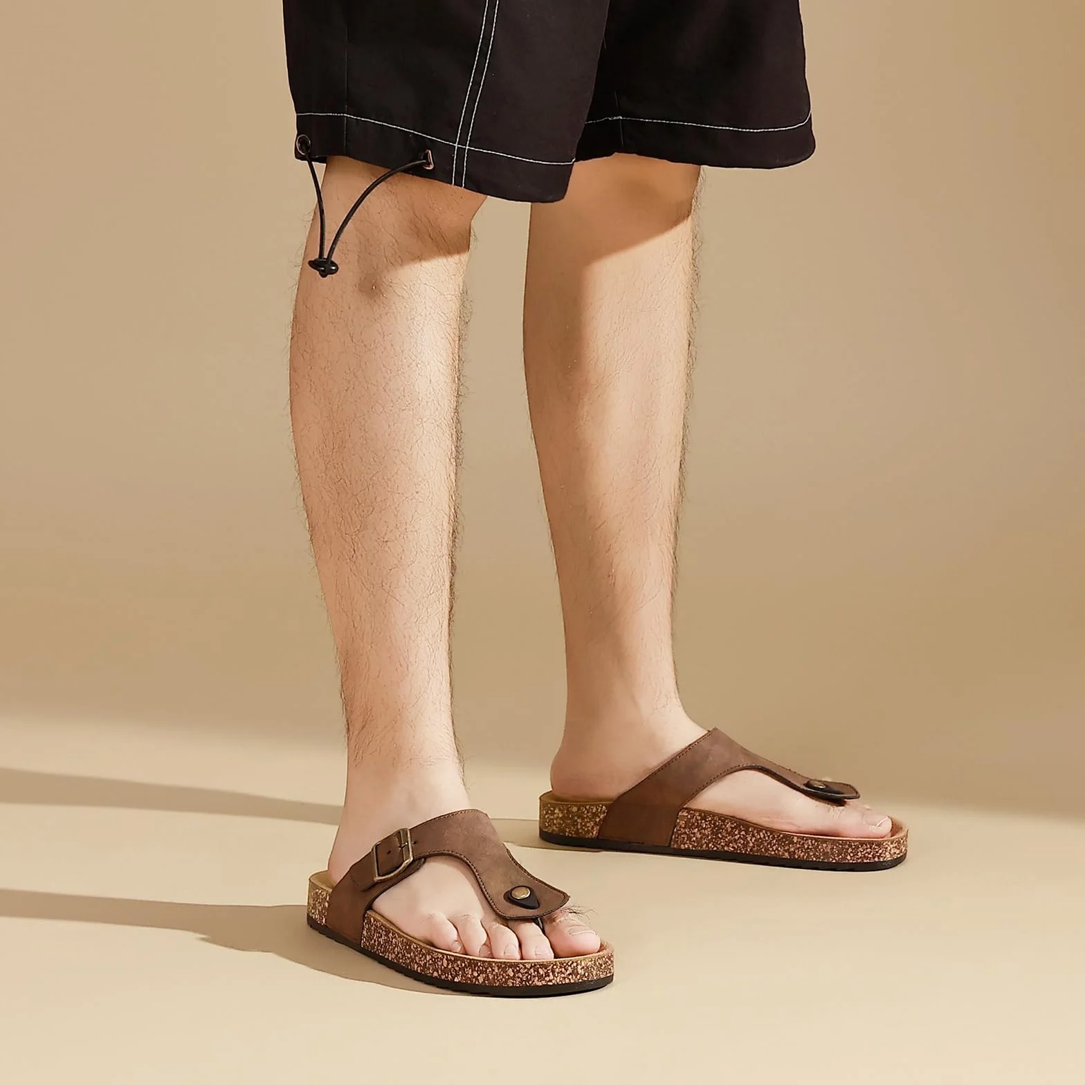 Sandales Mules Antidérapantes Femmes Homme avec Soutien de Voûte en Suède et Liège Été