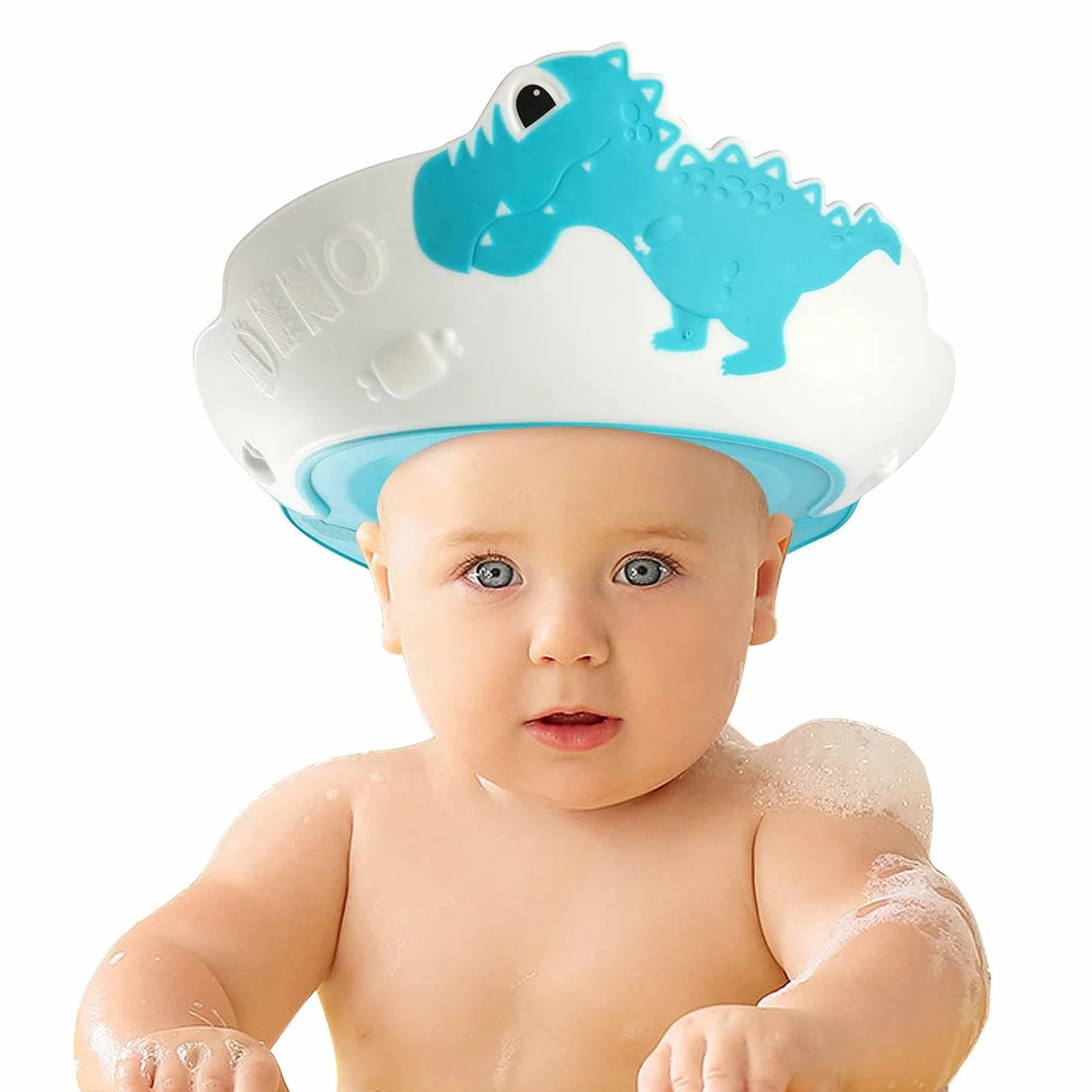 FUNUPUP Chapeau Douche Bébé Visière Casquette de Bain Enfant Réglable Protection Yeux Oreilles Visage Bleu
