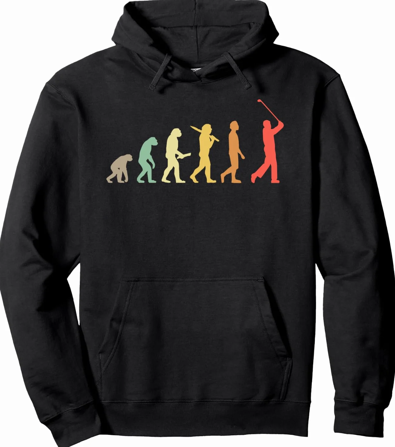 Sweat à Capuche Golf Évolution Rétro Cadeau Pour Golfeurs
