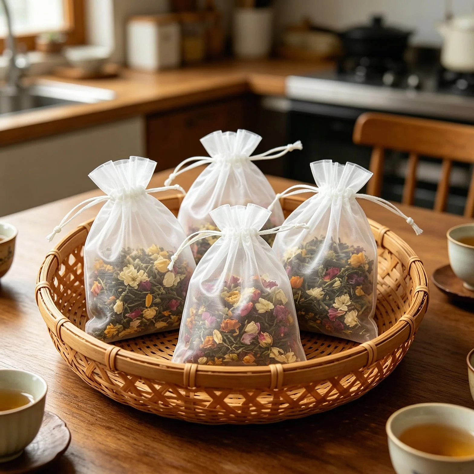 Sachet Organza Blanc 7x9cm 100 pièces - Pochon Transparent Avec Cordon Pour Bijoux Mariage Cadeaux