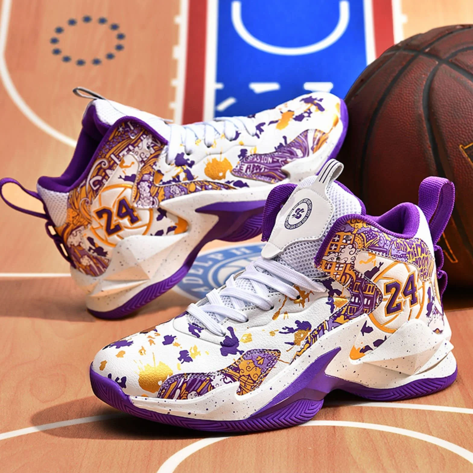 Chaussures de Basket Hautes Antidérapantes pour Hommes, Sneakers Confortables et Respirantes