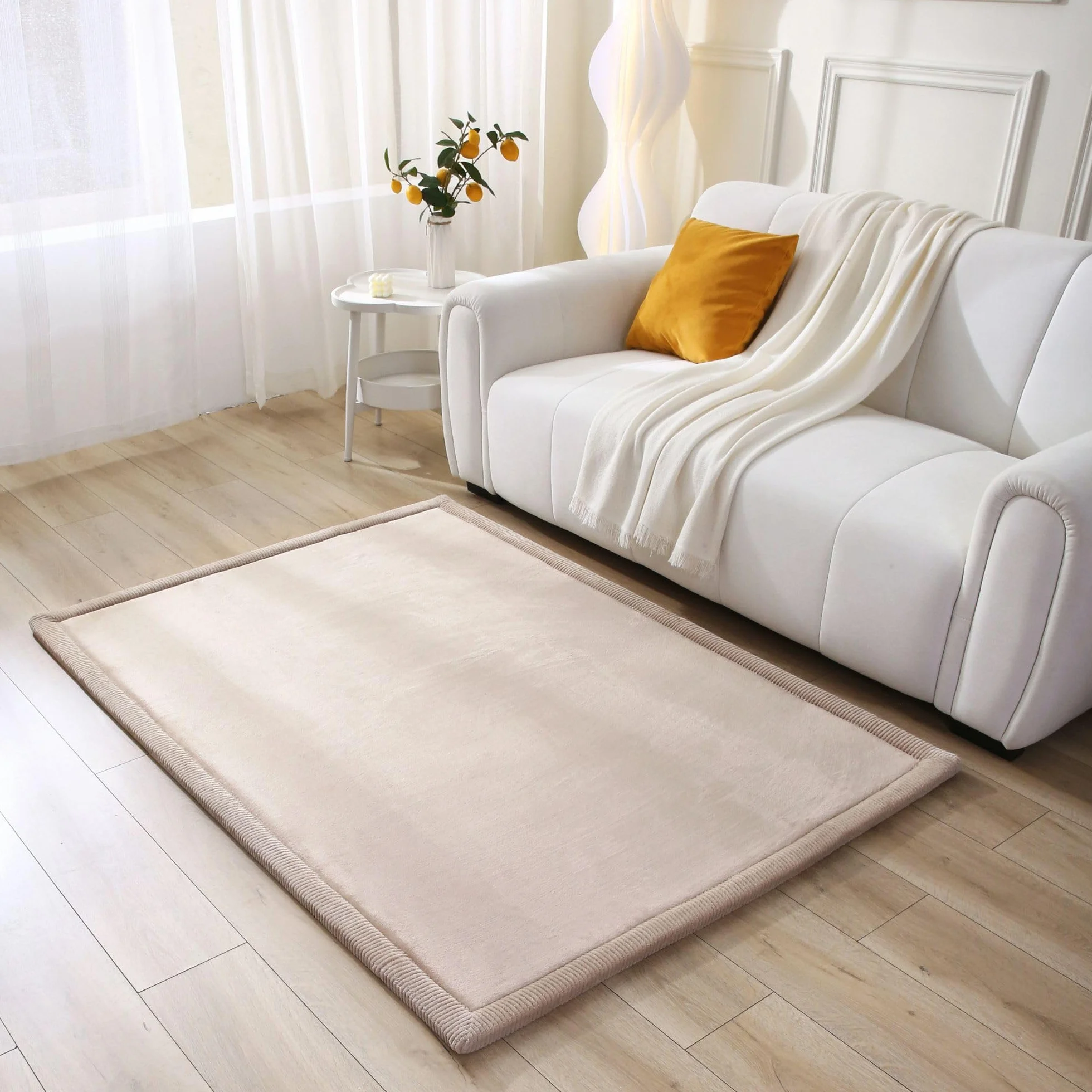 Hakuna Matte Tapis d'éveil Bébé 170x120x2,5cm Beige – Tapis de Jeux avec Mousse Mémoire Antidérapant