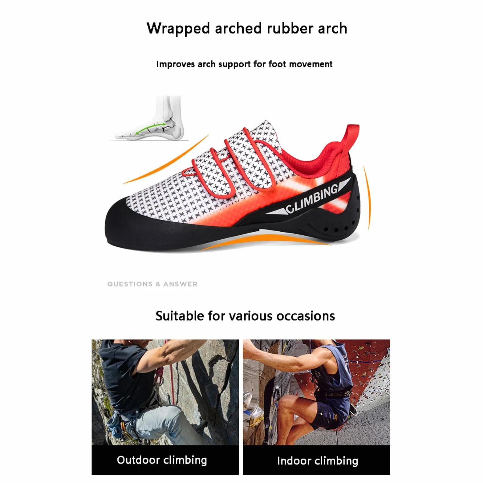 Chaussures d'escalade Homme Femme Enfants, Chaussons d'escalade en salle antidérapants