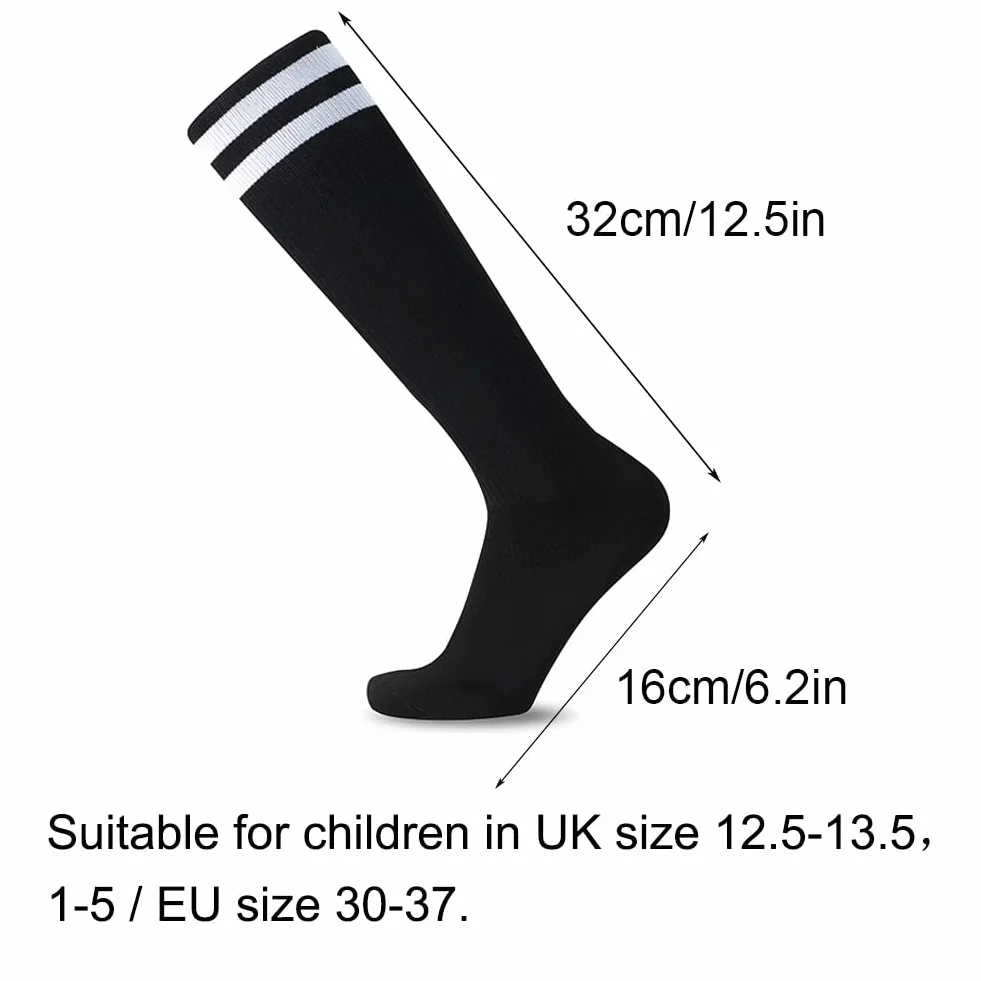 EQLEF Chaussette Foot Enfant, Chaussettes de Football Confortables à Section Mince pour Enfants, Respirantes et Élégantes pour Garçons et Filles 6-10 Ans