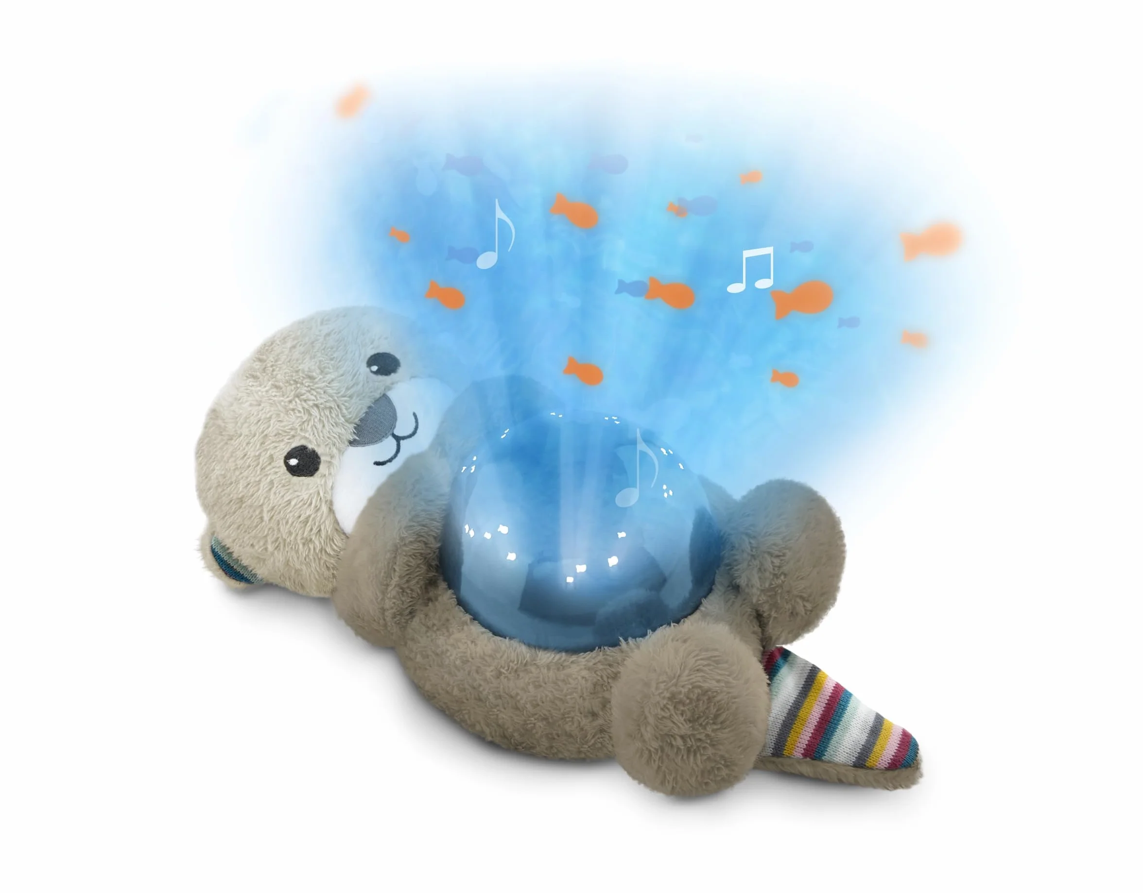 ZAZU Kids Otto la Loutre Veilleuse Enfant Portable - Projecteur Océan avec Poissons en Mouvement, Vagues, 5 Mélodies Apaisantes - Détecteur de Pleurs
