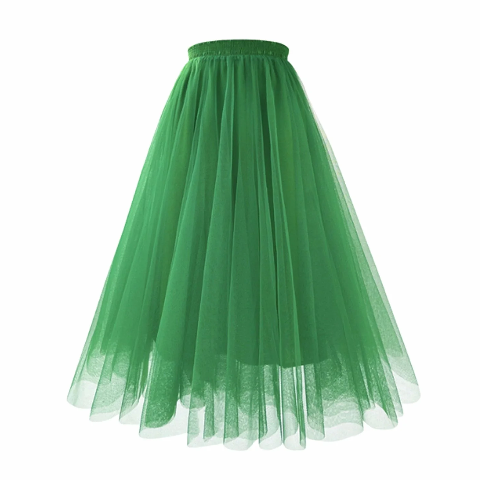 Jupe en résille longue plissée trapèze amincissante taille haute Hit N Roll