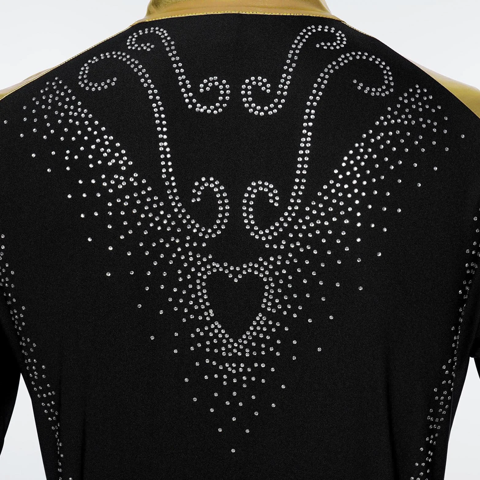 Justaucorps Gymnastique Manches Longues Strass Brillant Body Danse Homme M-XXL