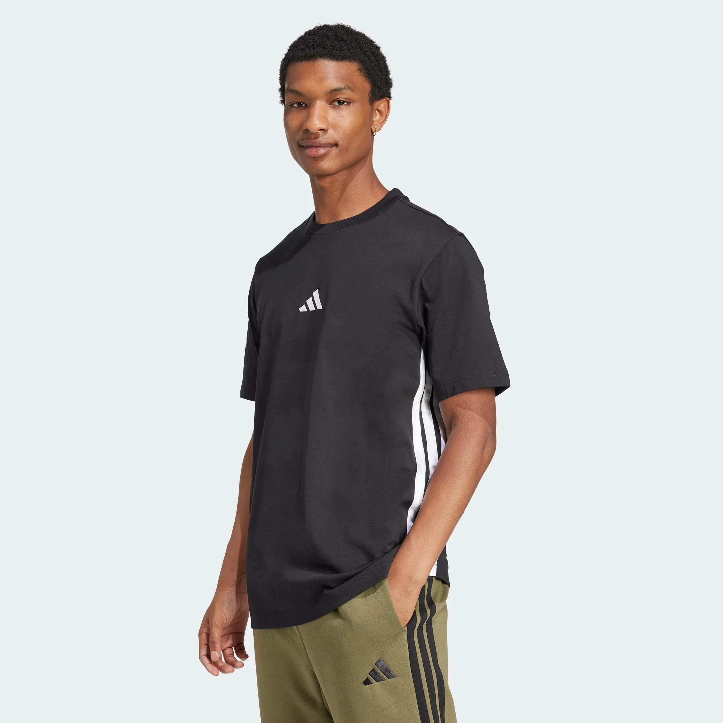 Adidas Essential Three Stripes Single Jersey Tee T-Shirt Homme