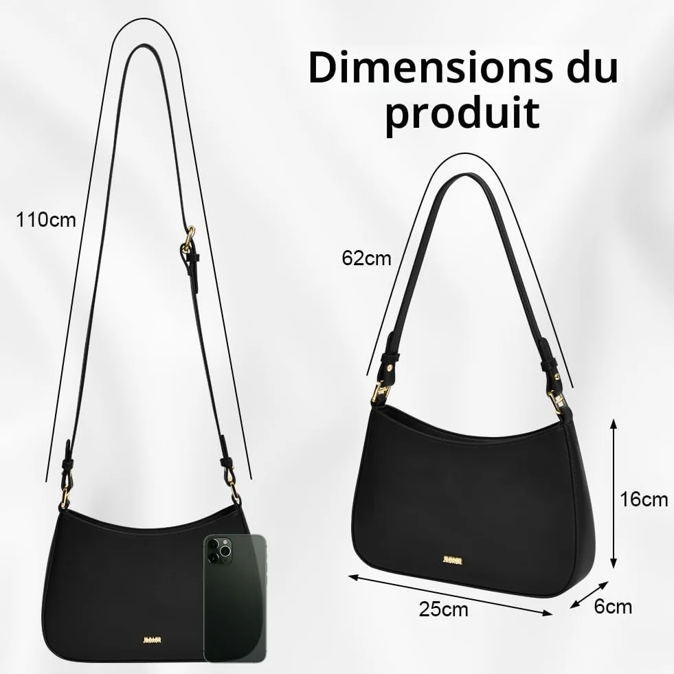 Sac Porté épaule en Cuir Véritable pour Femme, Sac à Main Tendance Bandoulière Rétro pour Shopping Travail Voyages