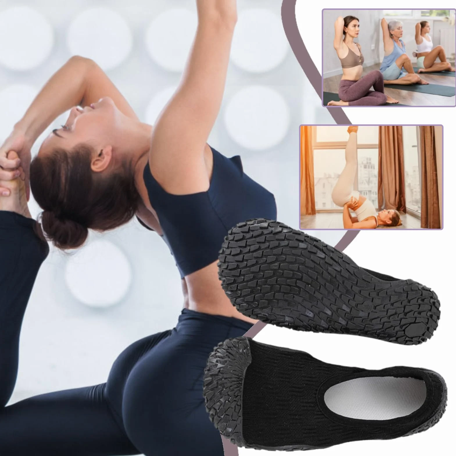 Baskets Chaussettes Légères pour Femmes Chaussures de Pieds Nus Yoga Course Intérieur Flexibles