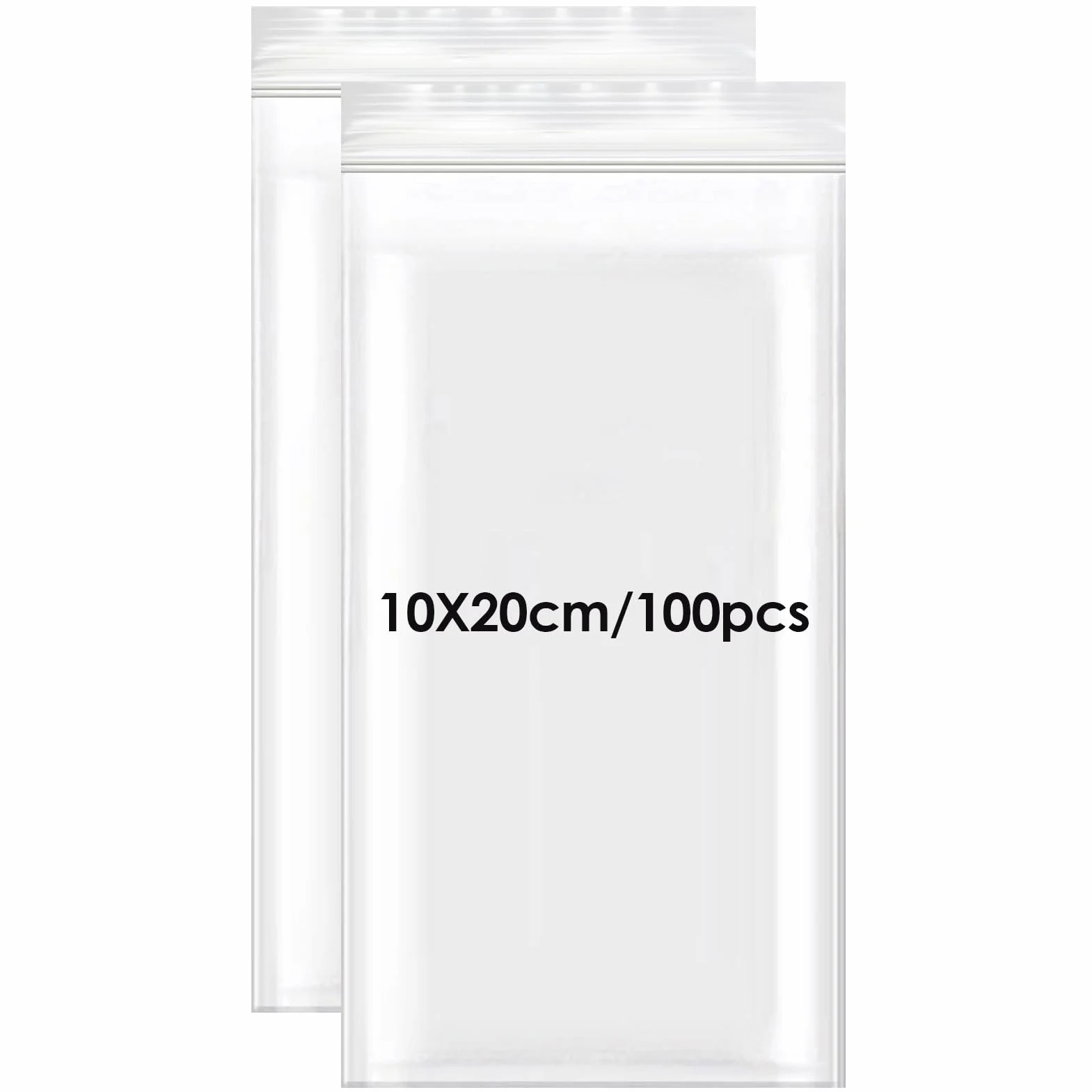 Sachets Plastiques Refermables Zip 10x20 cm Transparent 100 Pièces Sac Plastique Ziplock