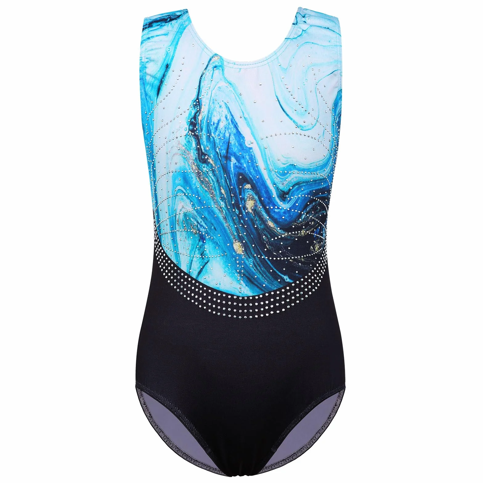 Justaucorps Gymnastique Classique sans Manches avec Paillettes
