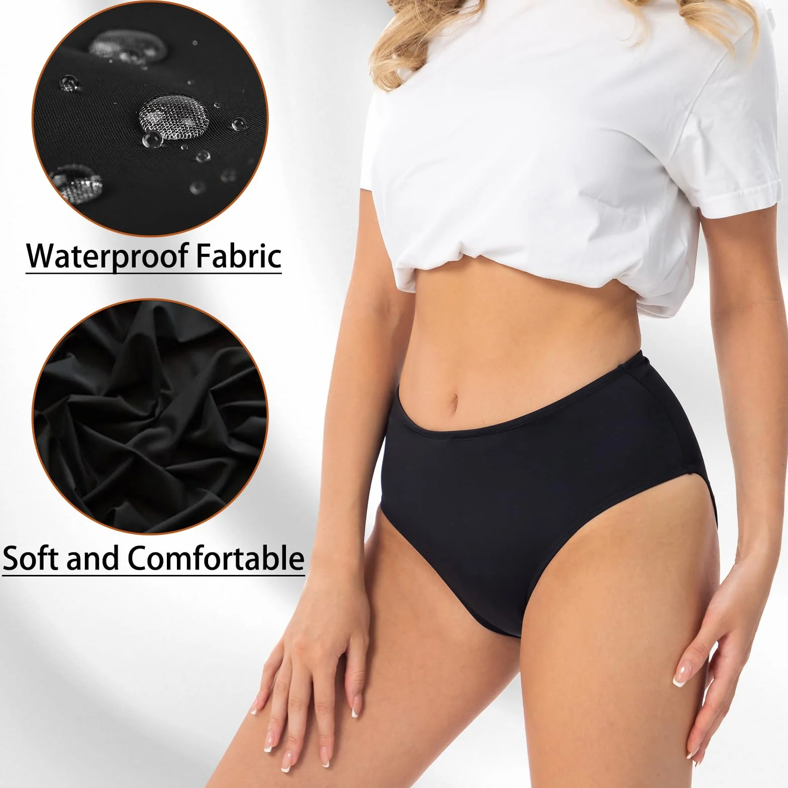 Culotte de Bain Menstruelle Sans Couture Imperméable Anti-Fuites pour Piscine Plage Adolescentes Femmes