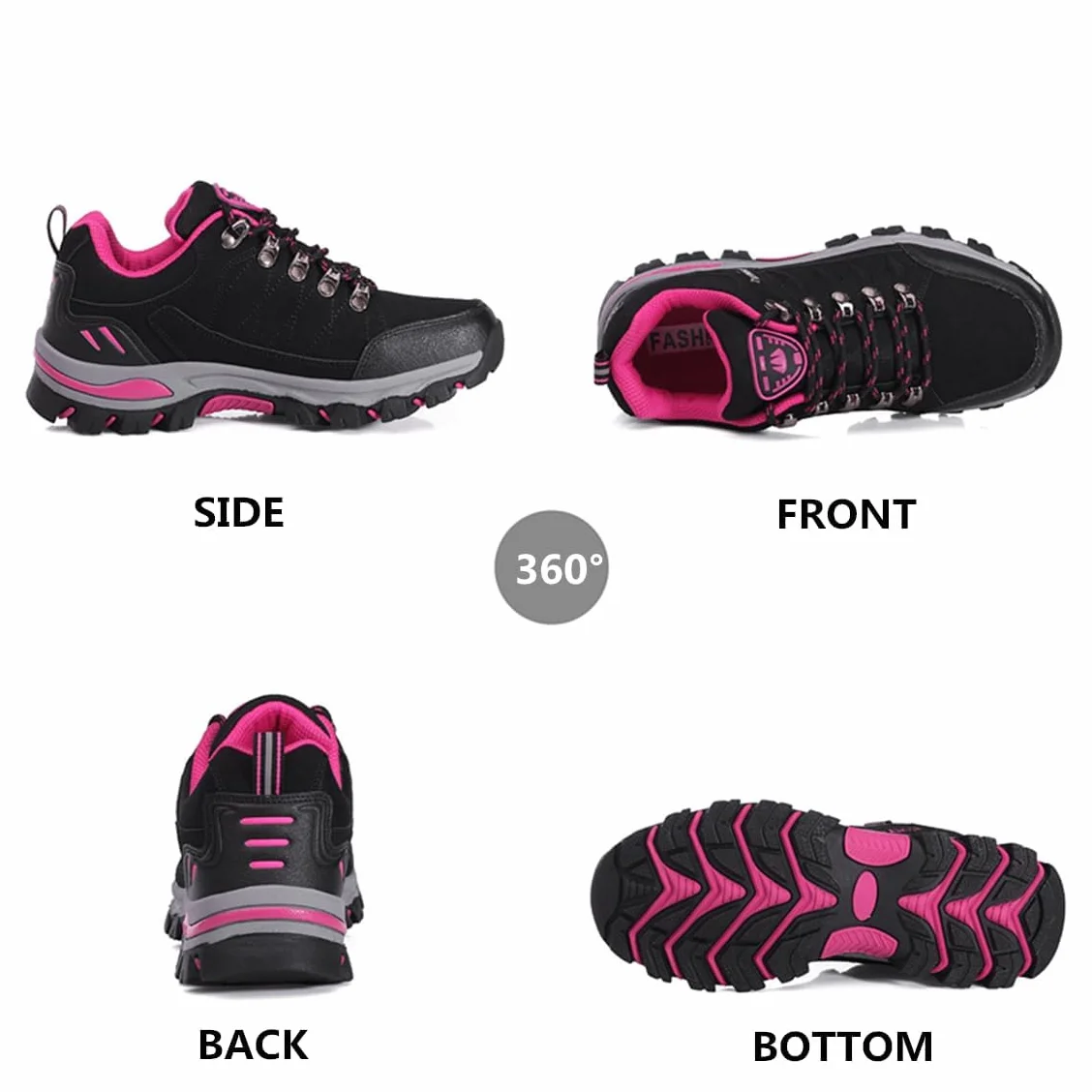 Chaussures de Randonnée pour Femme Légères Antidérapantes Noir Gris Violet Rose 36-42EU