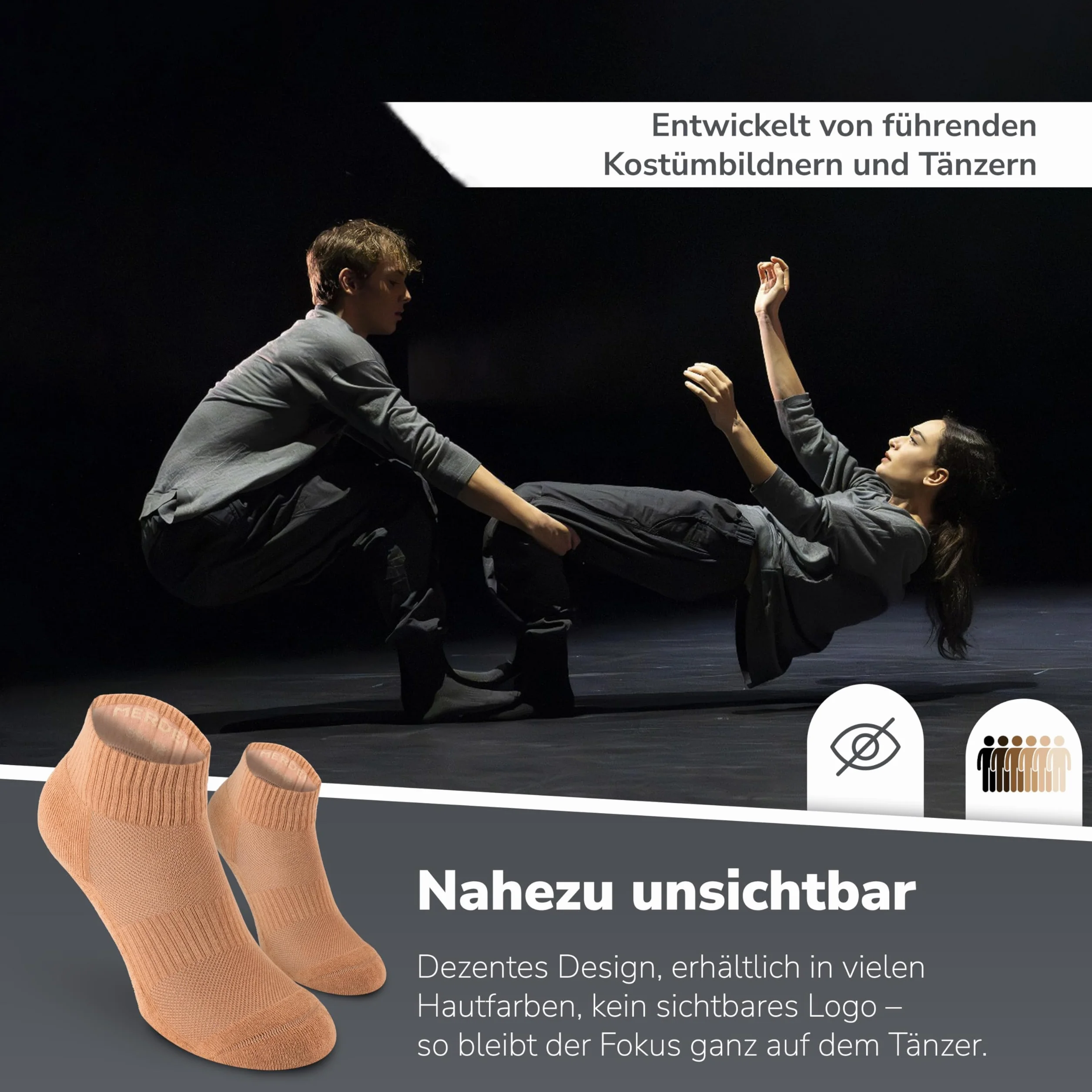 Safersox chaussettes de danse courtes 3 paires danse classique contemporaine