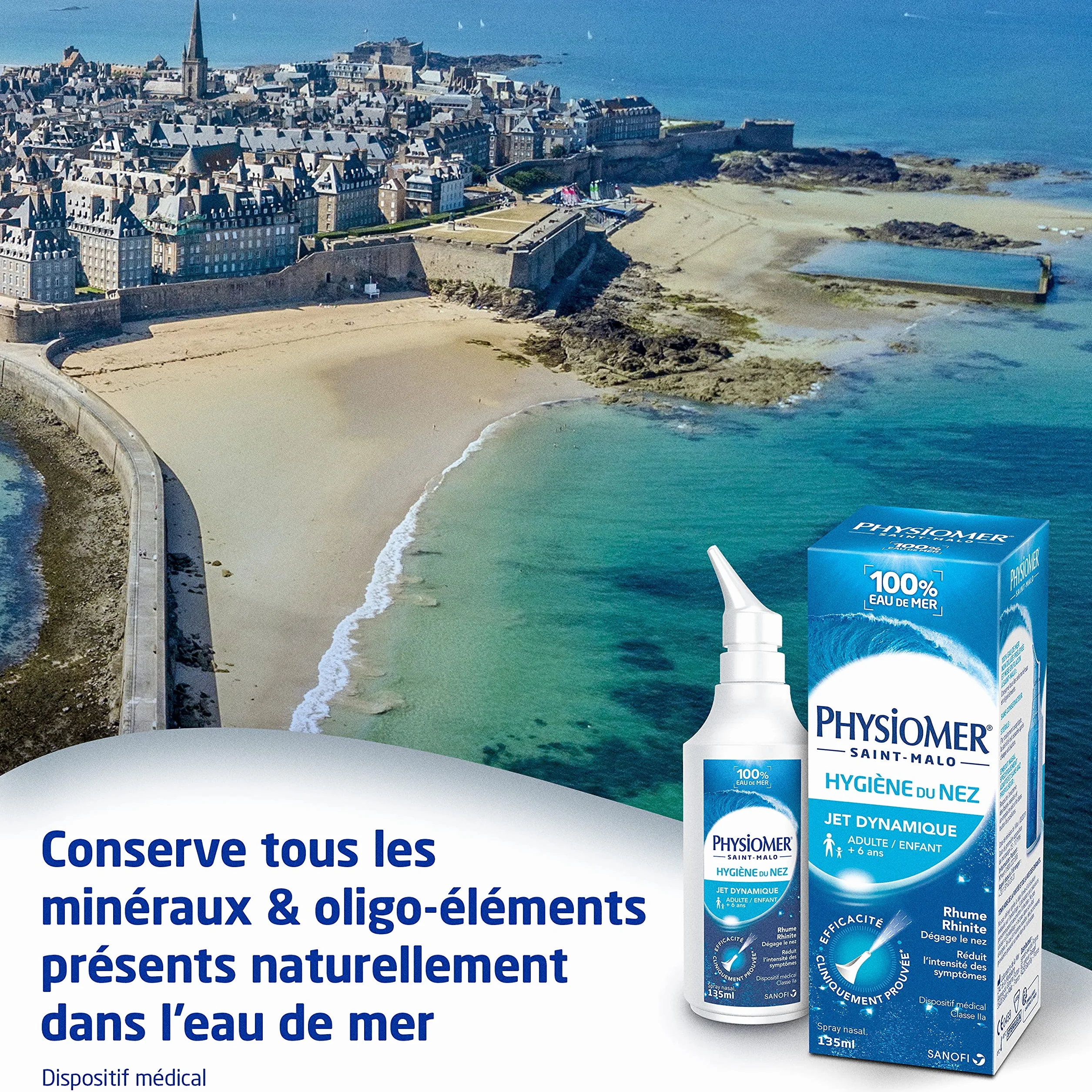 Physiomer Jet Dynamique Spray Nasal 135ml Lot de 2 - Dispositif Médical Hygiène Nez