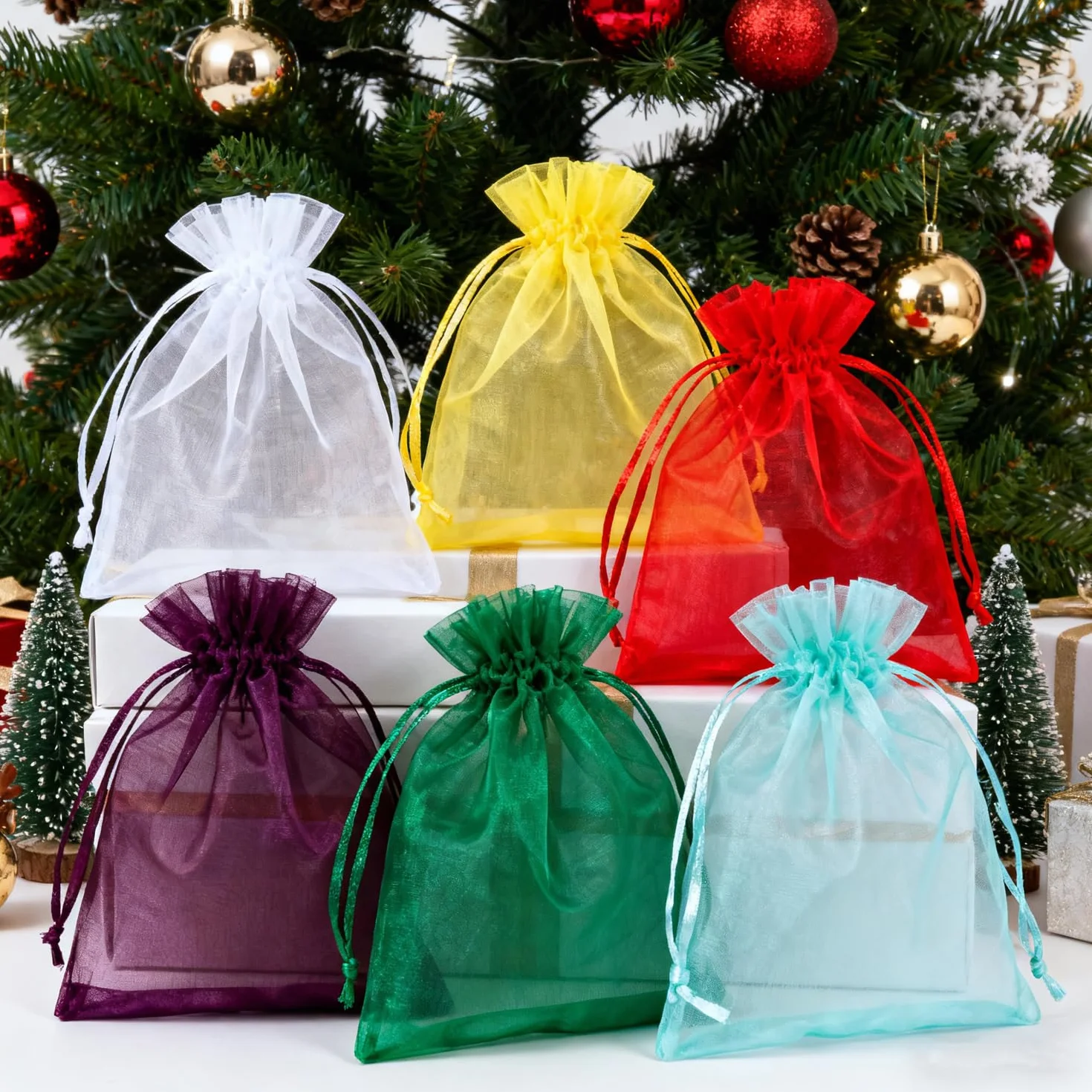 Lot De 60 Sachets En Organza 7 X 9 Cm Pochette Cadeau Mariage Sachets De Lavande Faveur De Mariage Six Couleurs