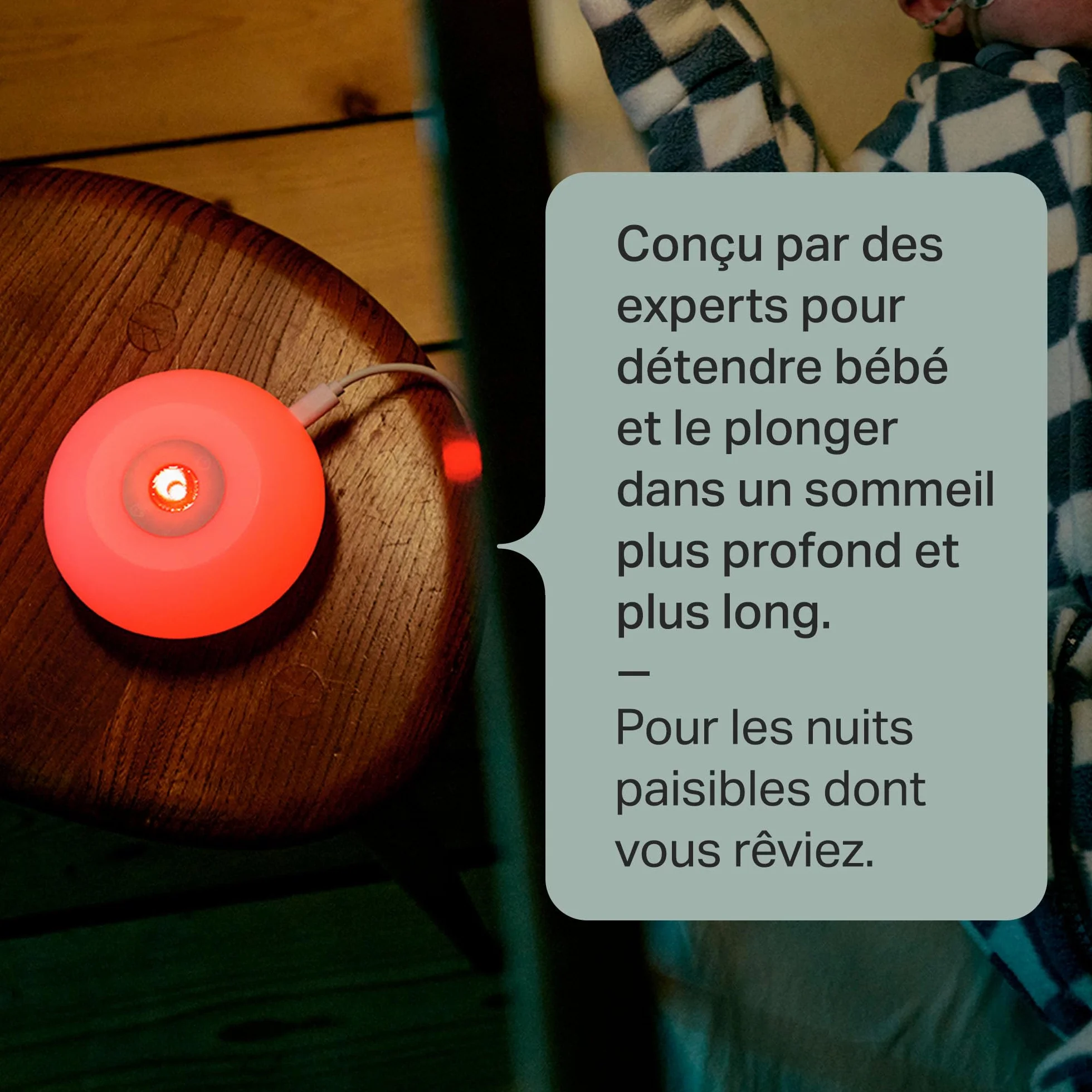 Tommee Tippee Dreammaker aide au Sommeil pour Bébé, bruit rose, veilleuse rouge, capteur de pleurs