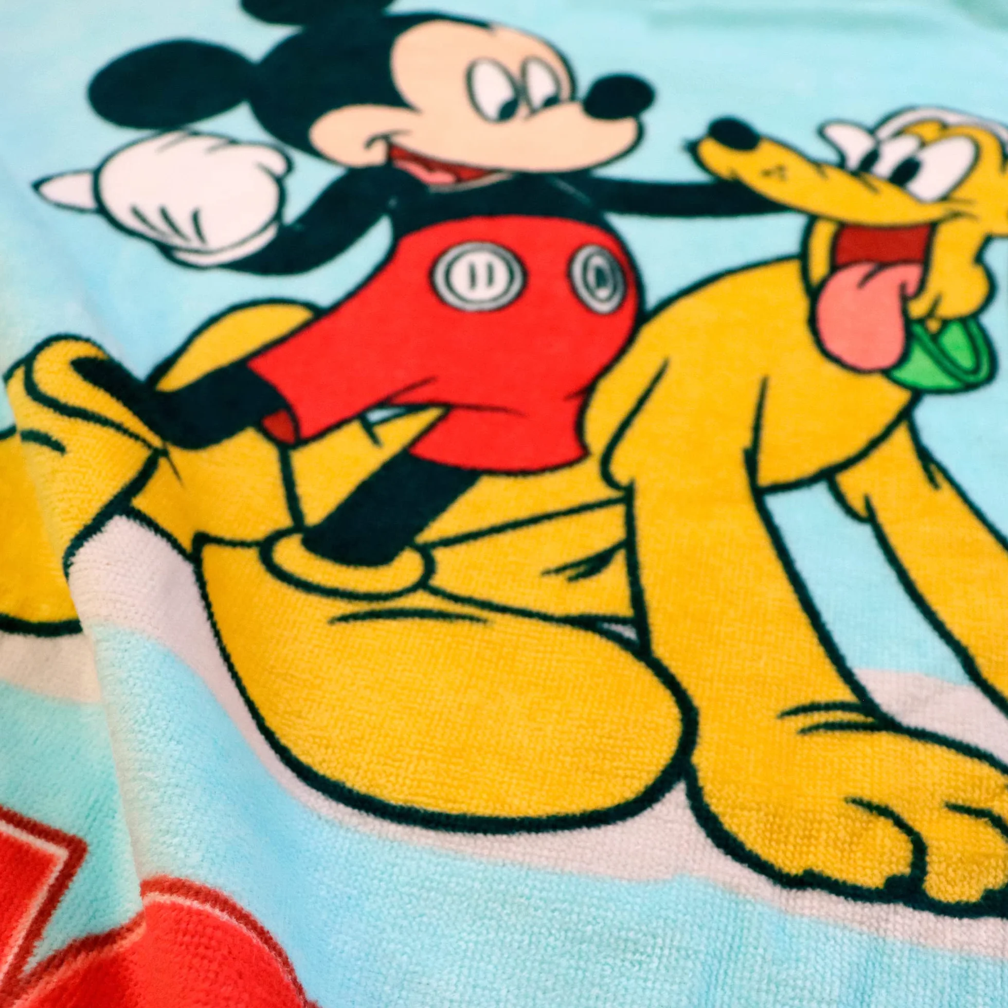 DISNEY MICKEY Cape de bain Enfant 60x120 cm Velours 100% Coton OEKO-TEX Bleu