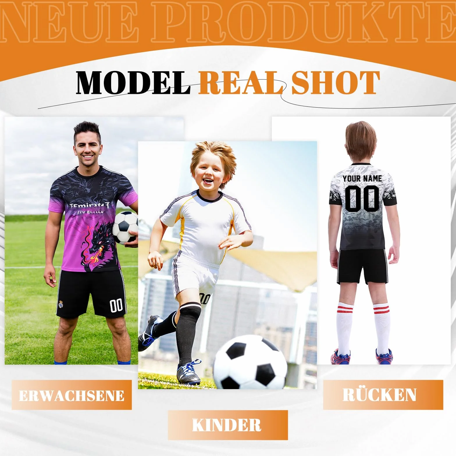 Maillot de Foot Enfant Personnalisé Nombre Ensemble Football Homme Cadeau Fans