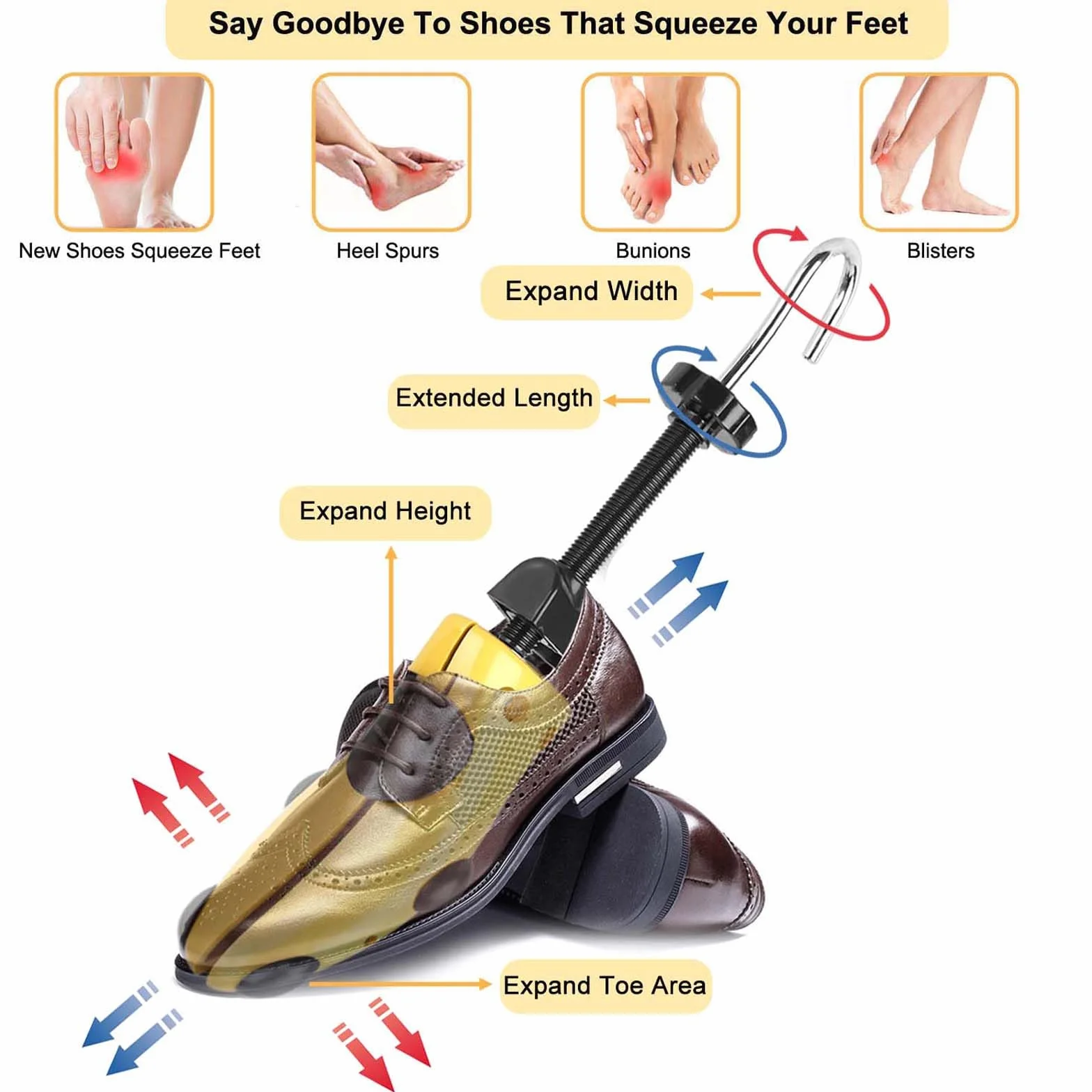 Embauchoirs Plastique avec Métal Arbre de Chaussure Chausse-Pied Homme Femme