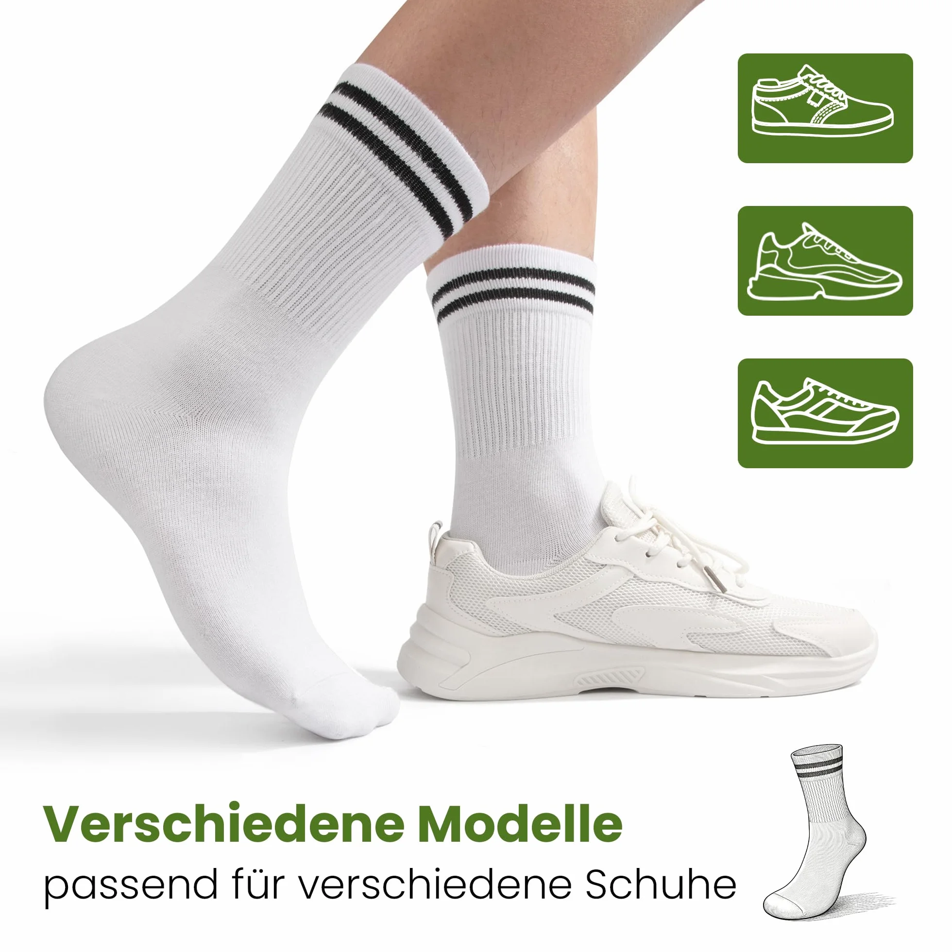 FALARY Chaussettes de Tennis en Bambou Lot de 6/12 Paires Hommes Femmes Anti-transpiration Respirantes