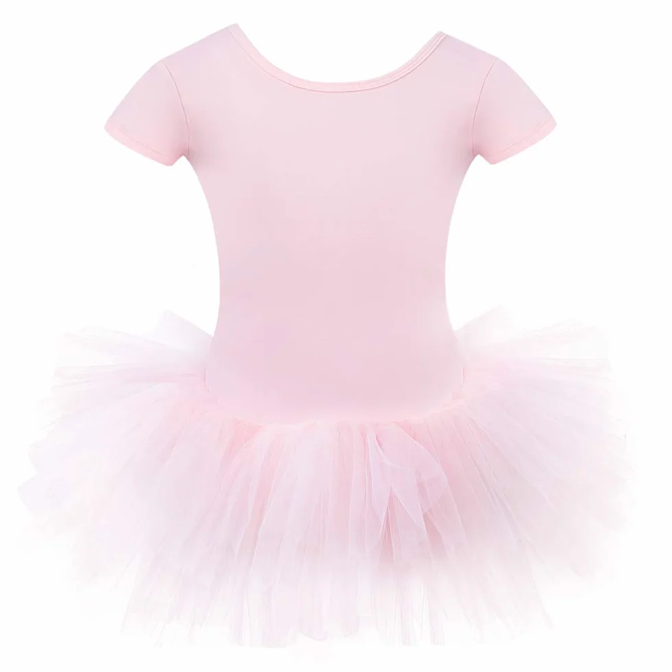 Bezioner Robe de Ballet Justaucorps en Coton Manche Courte pour Fille