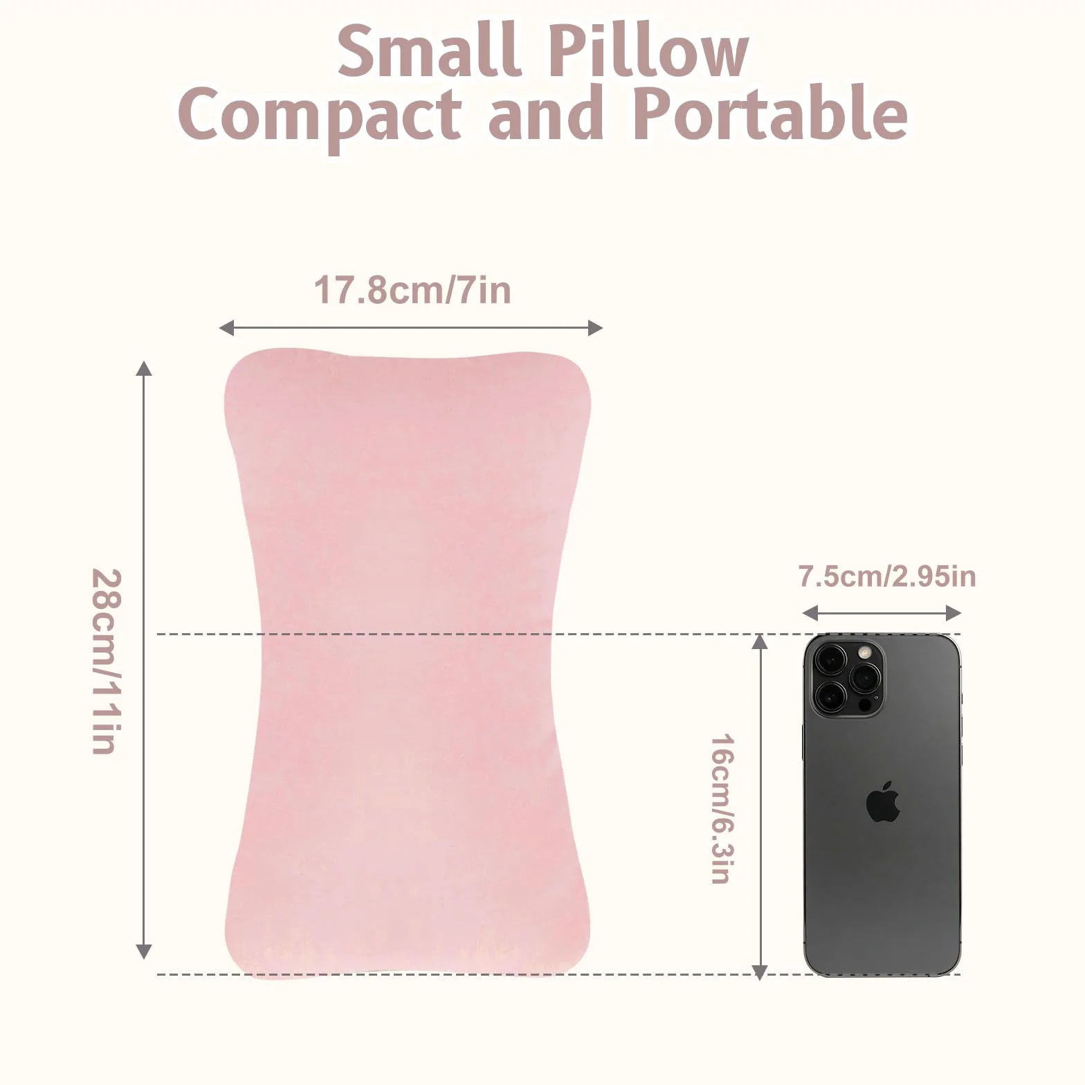 Vocheer Mini oreiller de voyage 27,9 x 17,8 cm coton housse