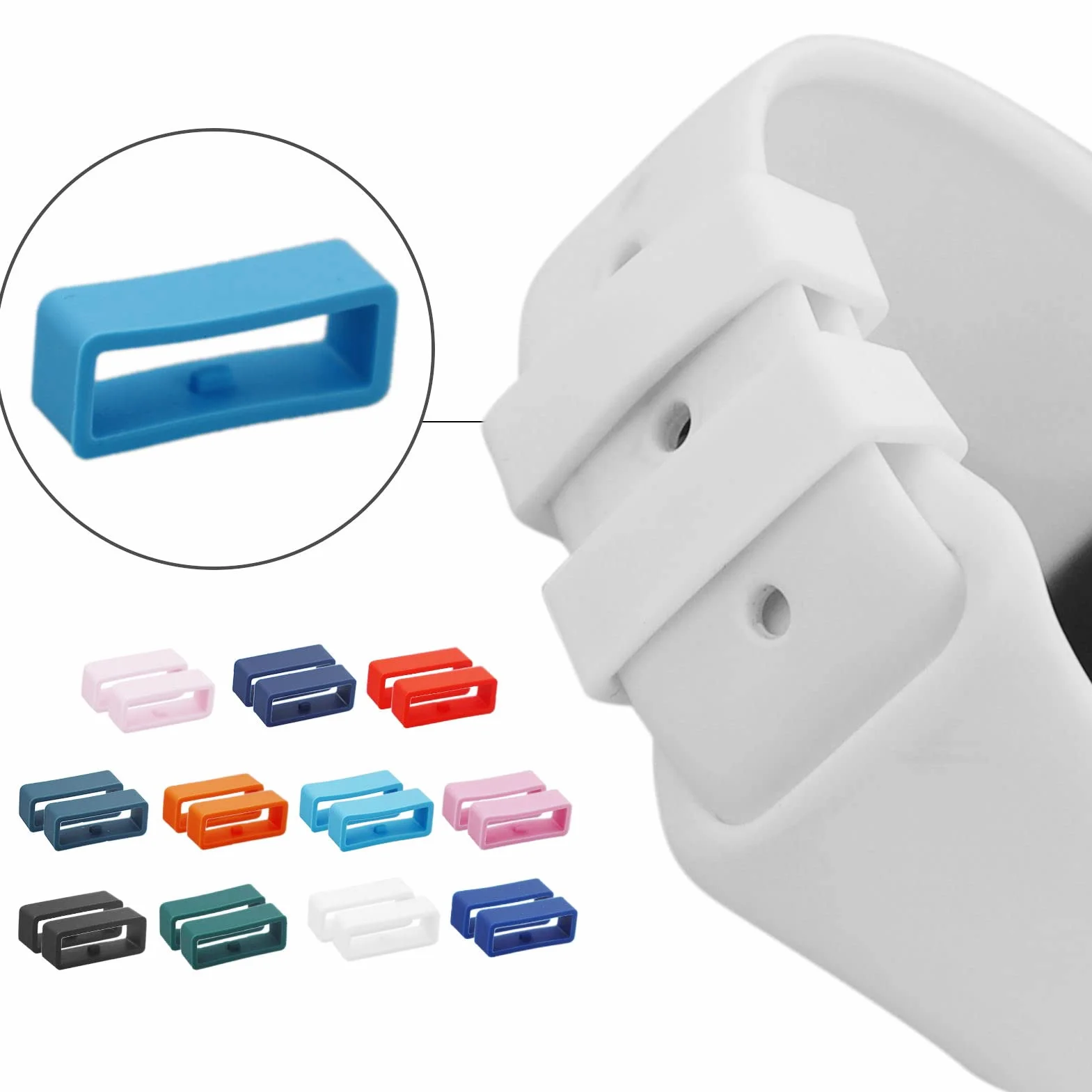 Passants de rechange en caoutchouc 22mm pour bracelet de montre silicone REBECASKYENS