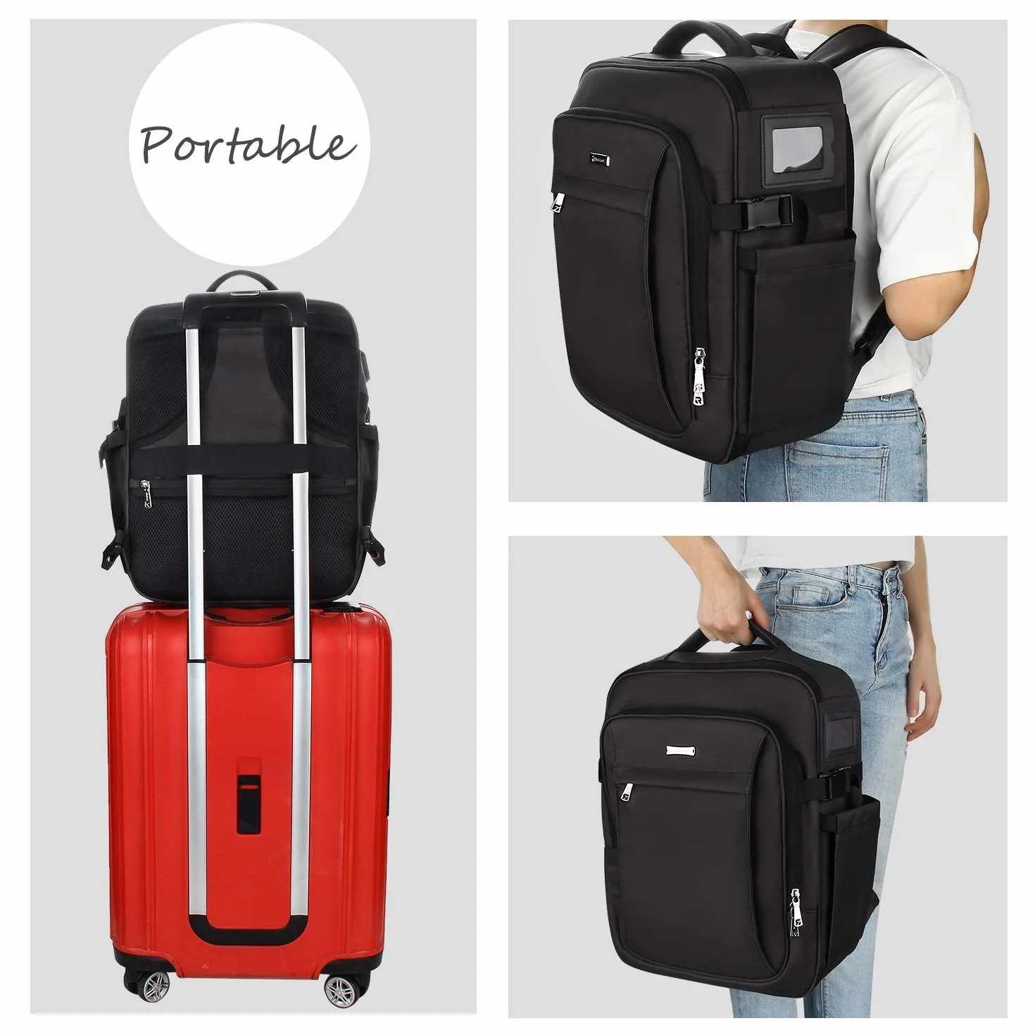 Relavel Trousse de maquillage portable voyage grand organisateur professionnel sangle réglable séparateurs