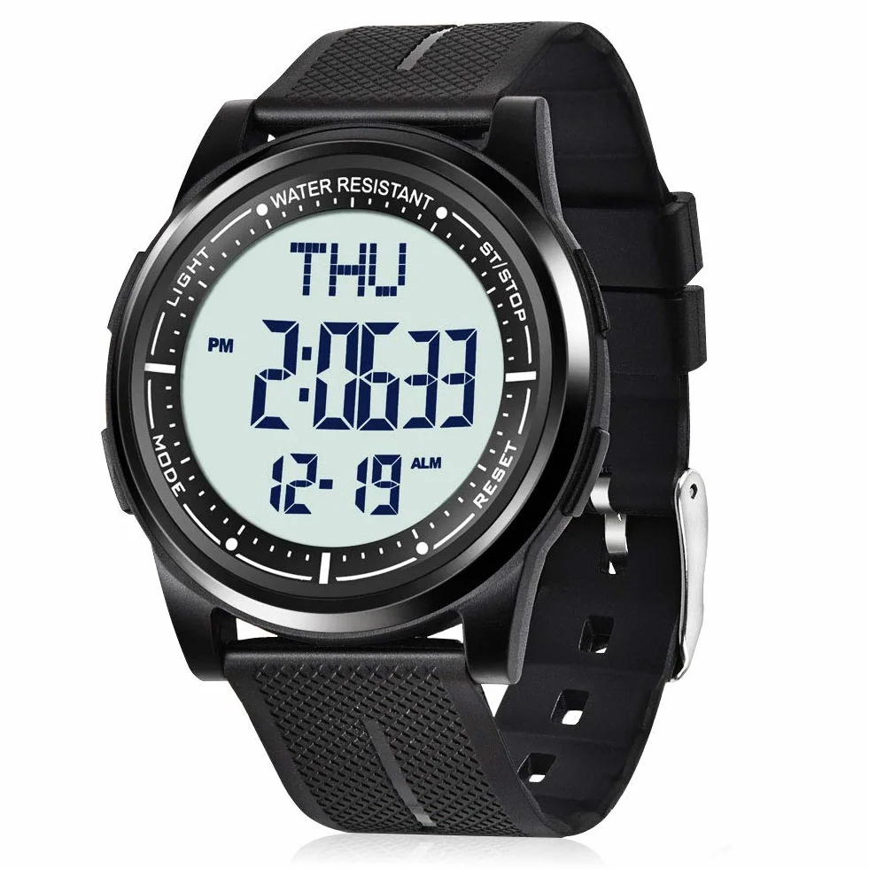 WIFORT Montre Digitale Étanche Hommes Femmes Chronomètre Compte à Rebours Alarme Format 12/24 Heures Sport Ultra-Léger Grand Angle