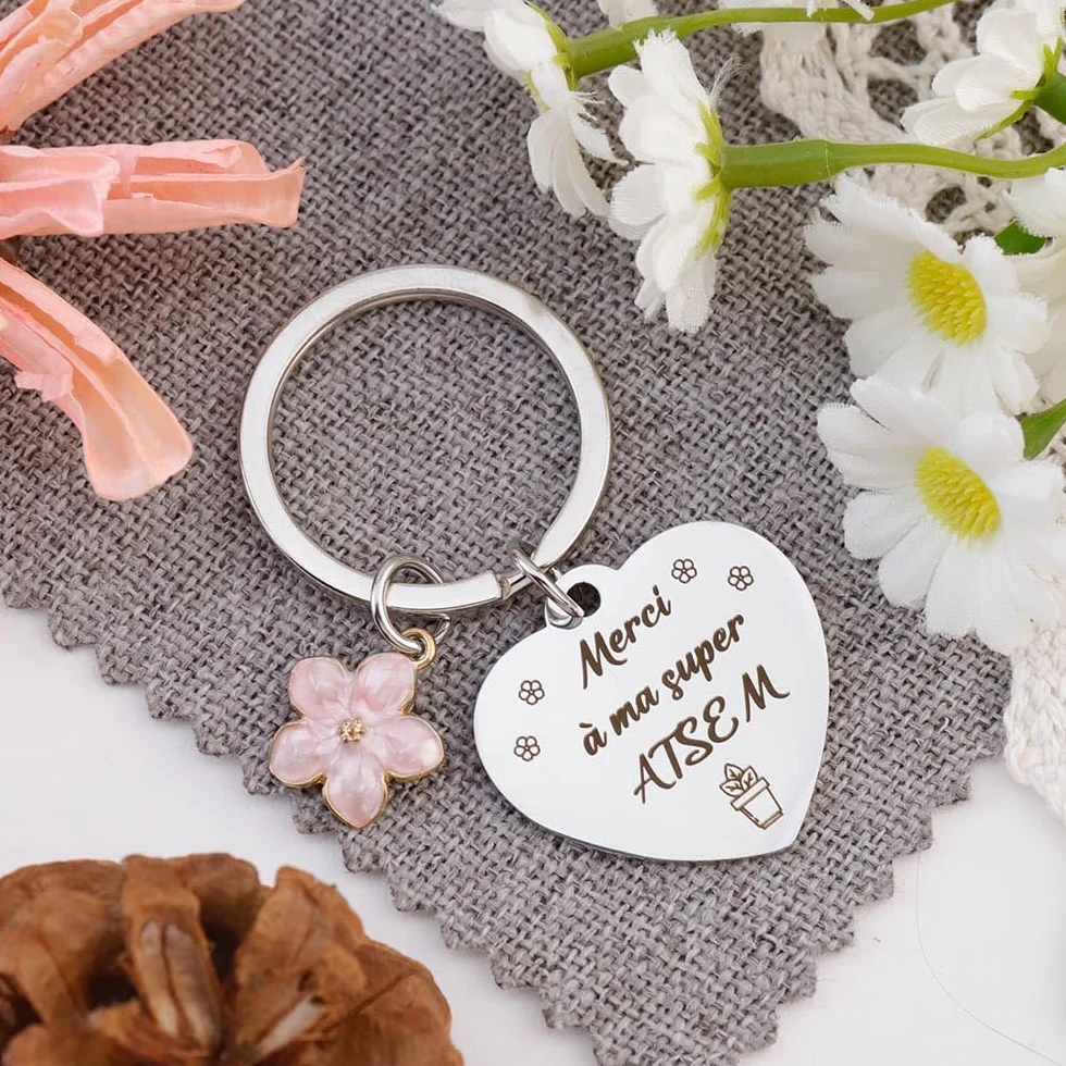 Porte Clef Cadeau Professeur Fin d'Année Maitresse Atsem Directrice École Assistante Maternelle