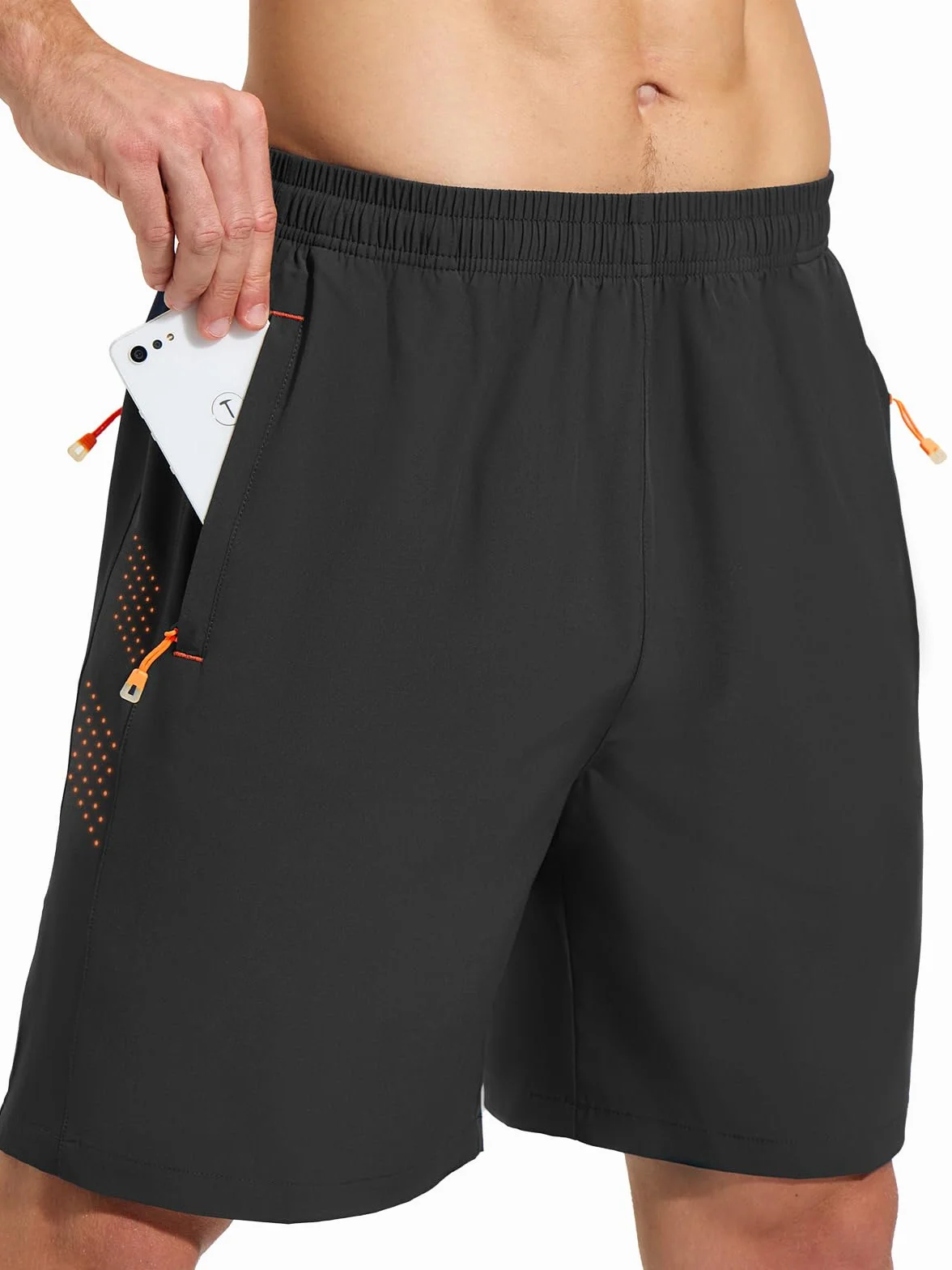 CIMIC Shorts de Sport Hommes Poche Zippée Respirant Séchage Rapide Running Fitness Tennis