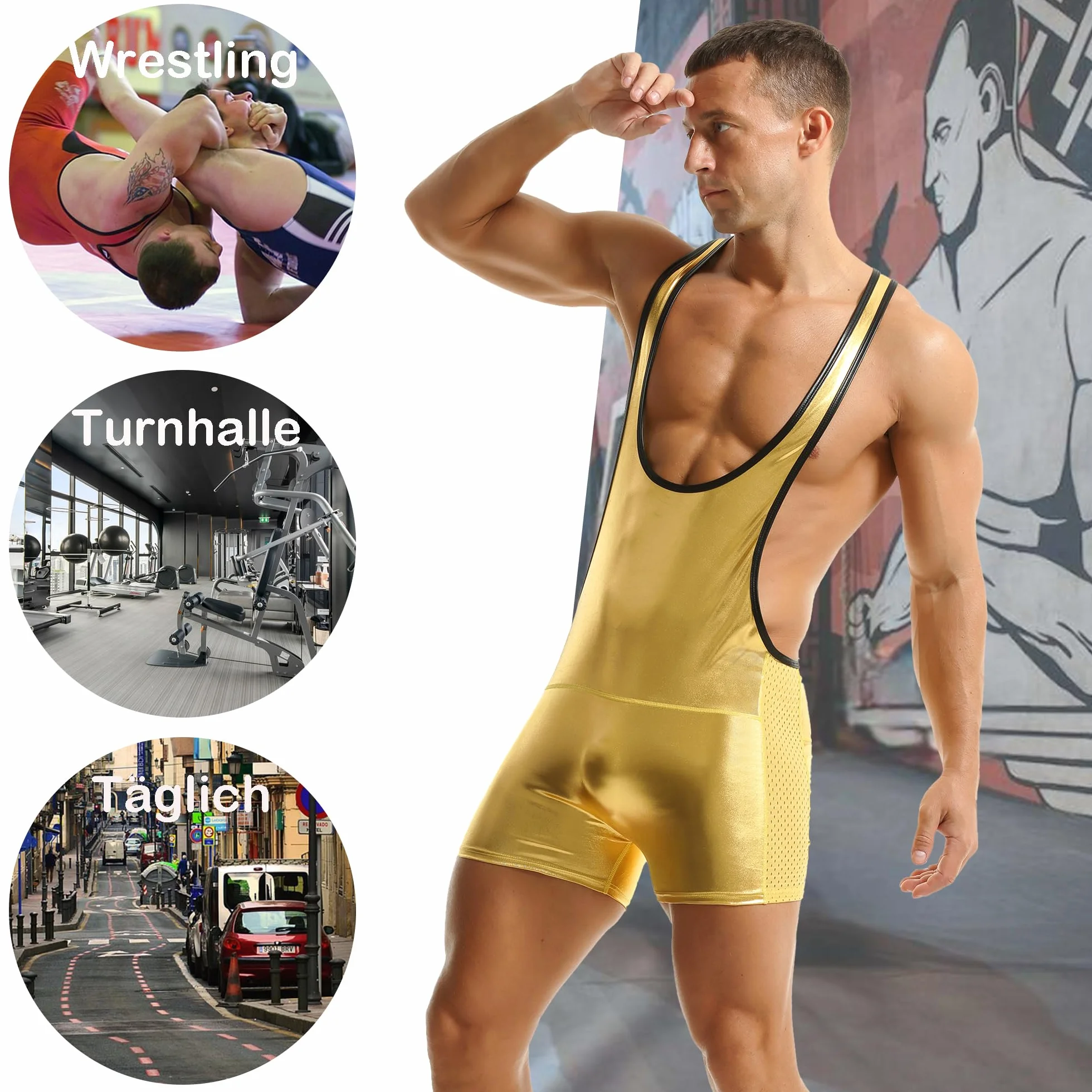 QiaTi Athletic Supporters - Combinaison de lutte pour homme