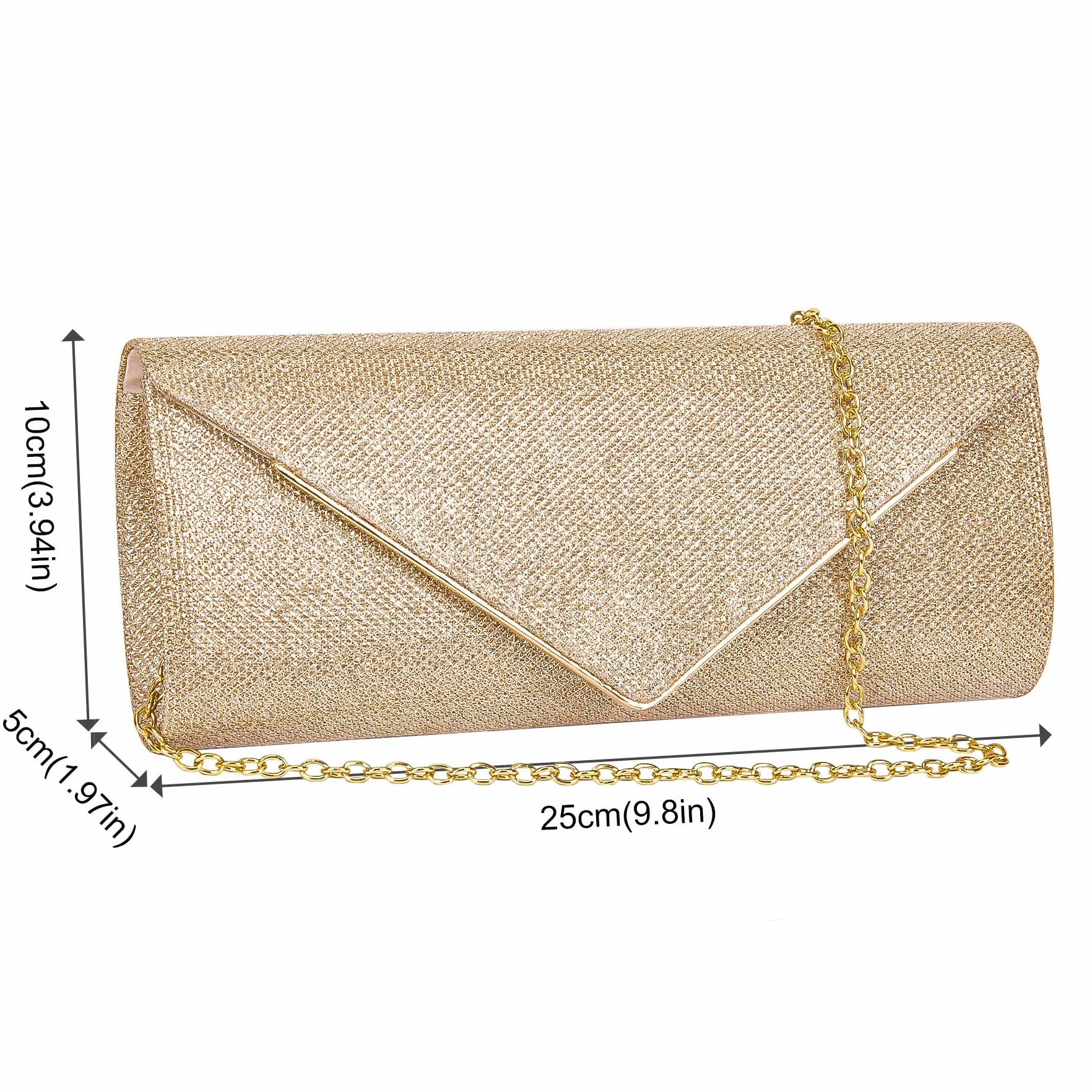 Larcenciel Pochette Enveloppe Sac de Soirée Paillettes Argenté Rose