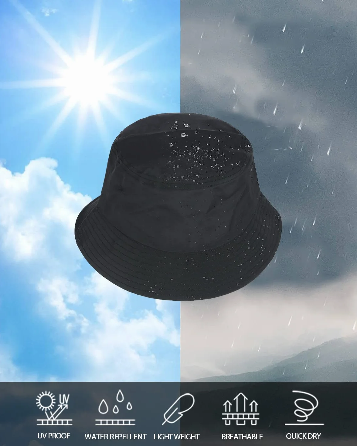 Chapeau de Pêche Oversize UPF 50+ Anti-UV Séchage Rapide Léger