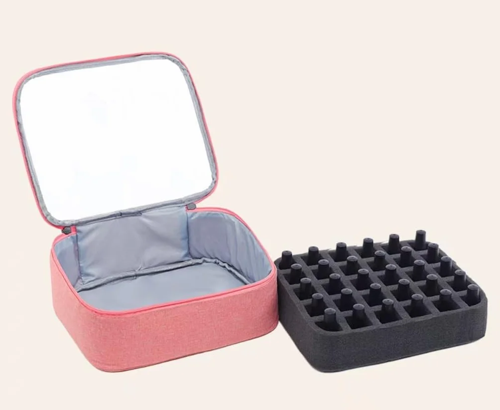 Organisateur Rangement Vernis à Ongles 30 Compartiments Rose