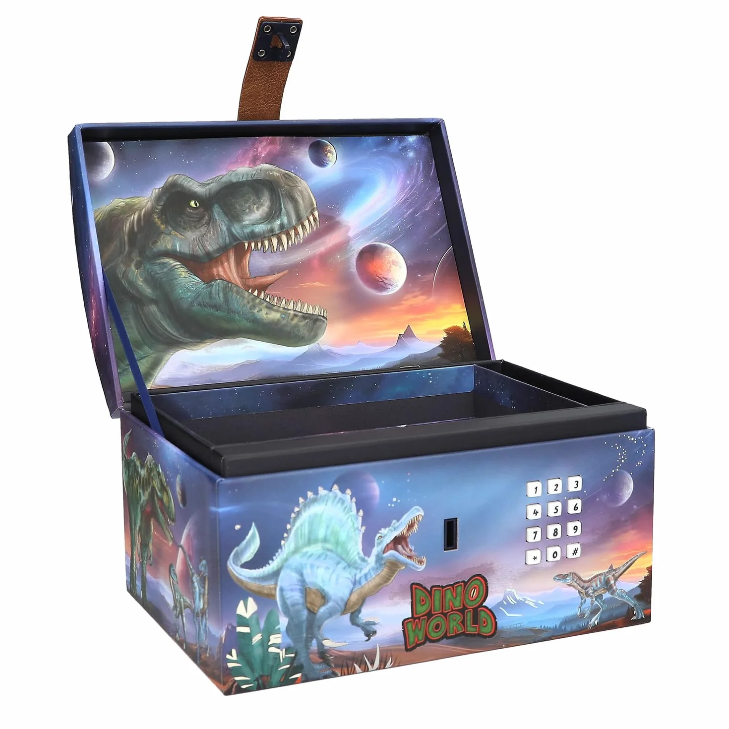 Depesche Dino World Coffre au trésor avec code, son et lumière